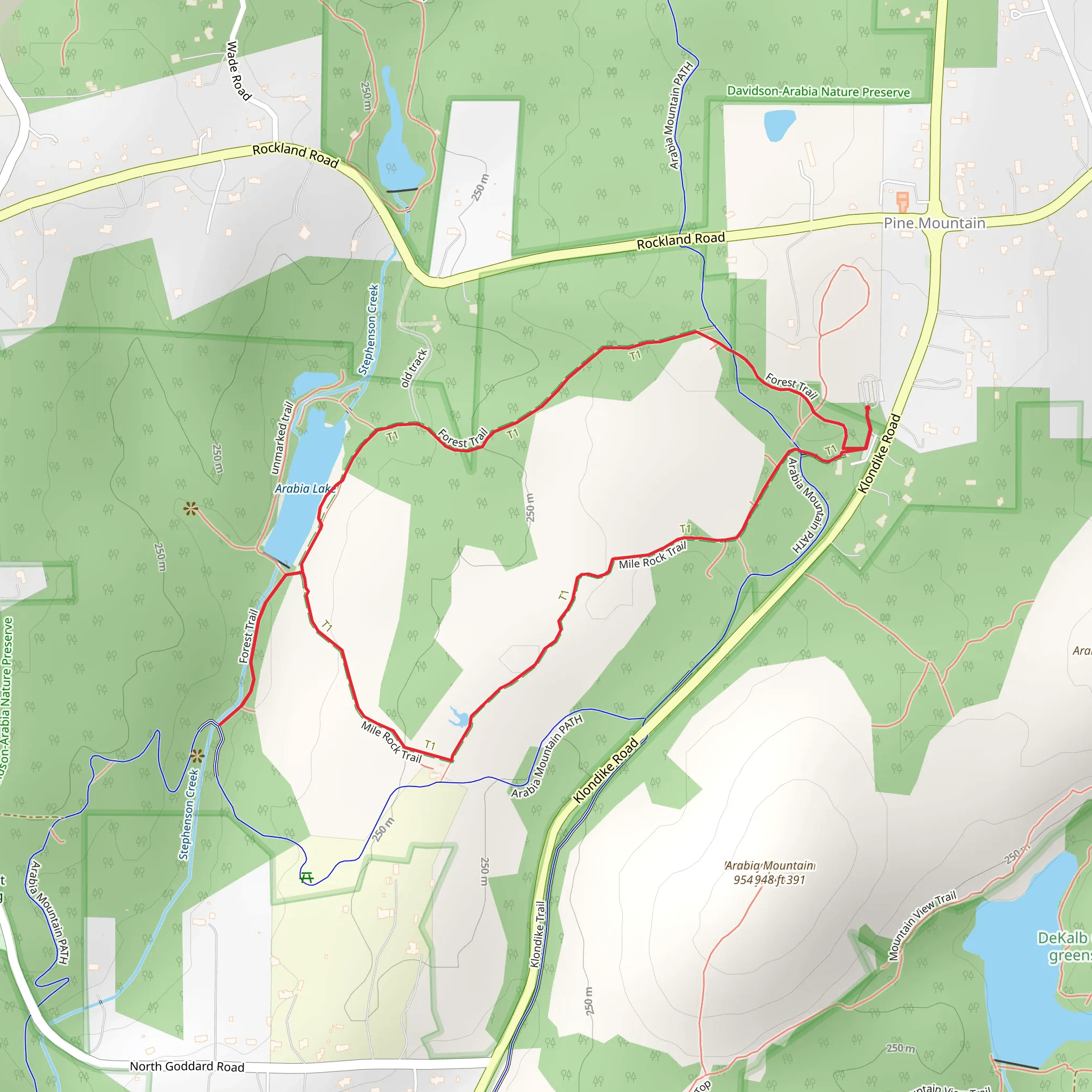 Forest and Mile Rock Loop Trail mobile static map