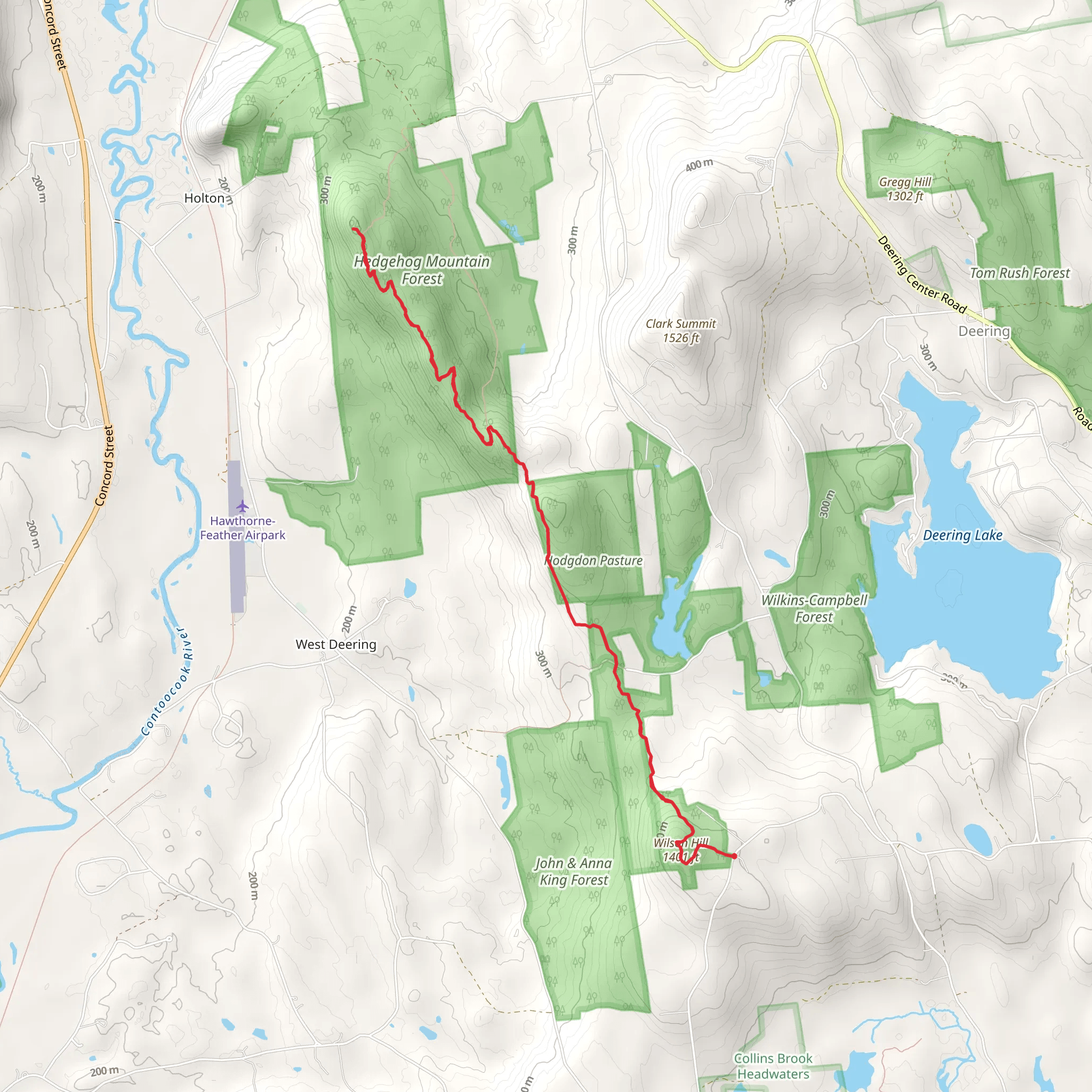Hedgehog Ridge Trail via Wilson Hill mobile static map