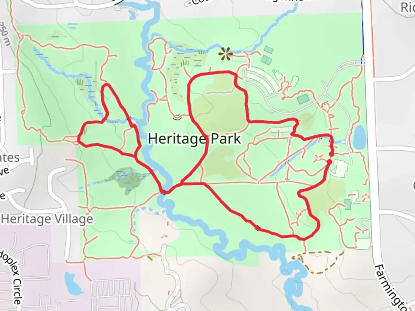 An image depicting the trail Meadow Trail, Meadow Trail and River Loop Trail and its surrounding area.