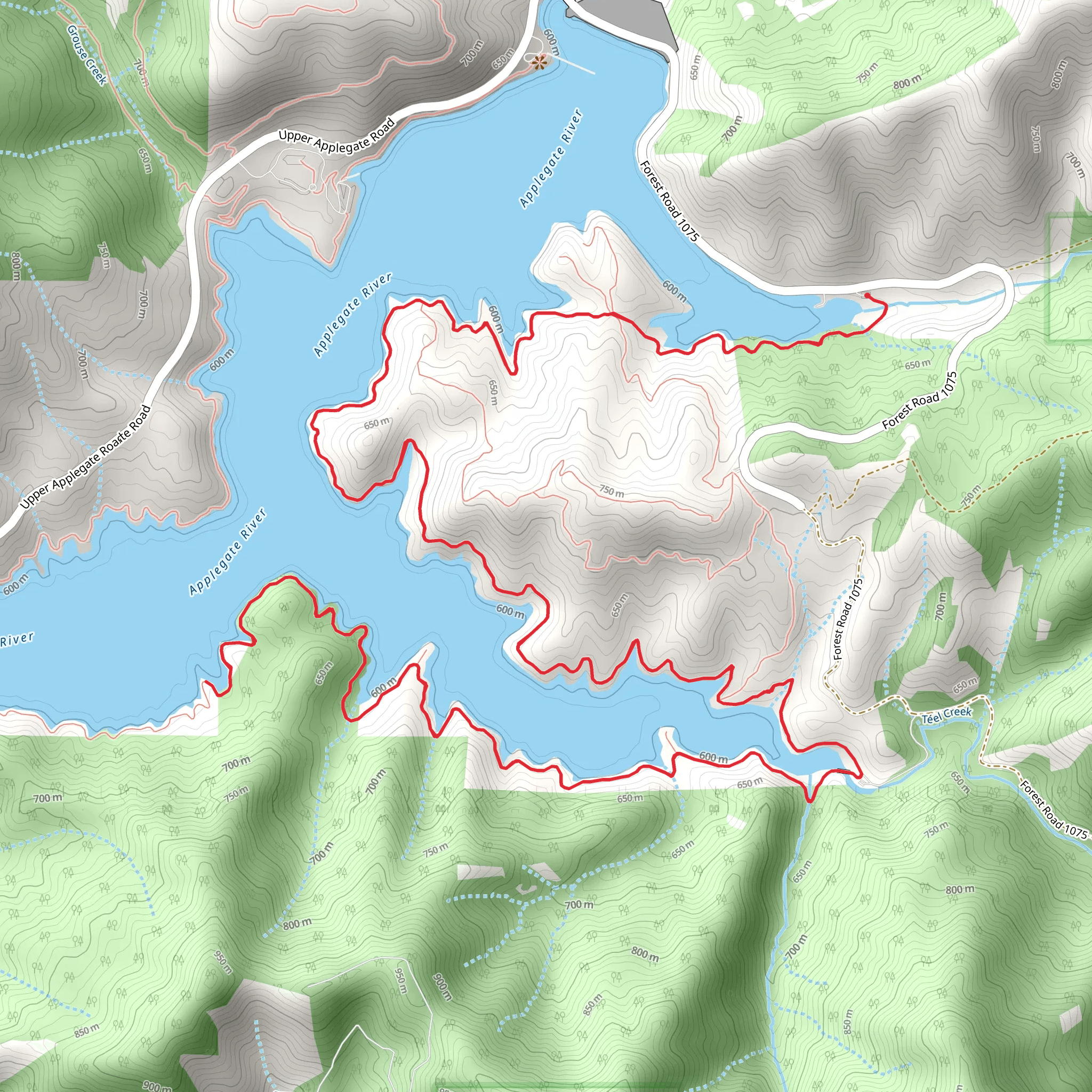 Applegate Lake East Short Shore walk mobile static map