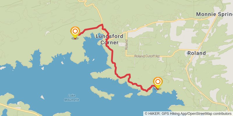 Ouachita National Recreation Trail stage 19 Map