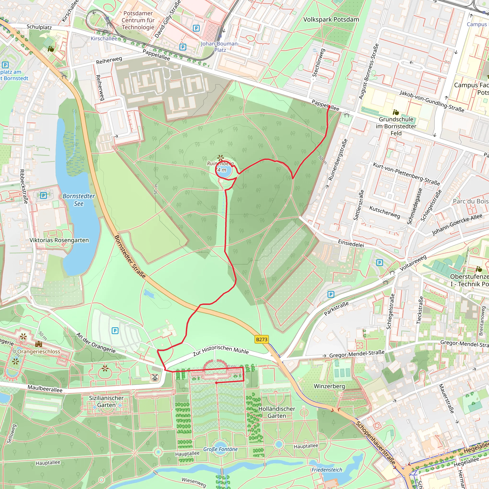 Ruinenberg and Sanssouci Palace Walk mobile static map