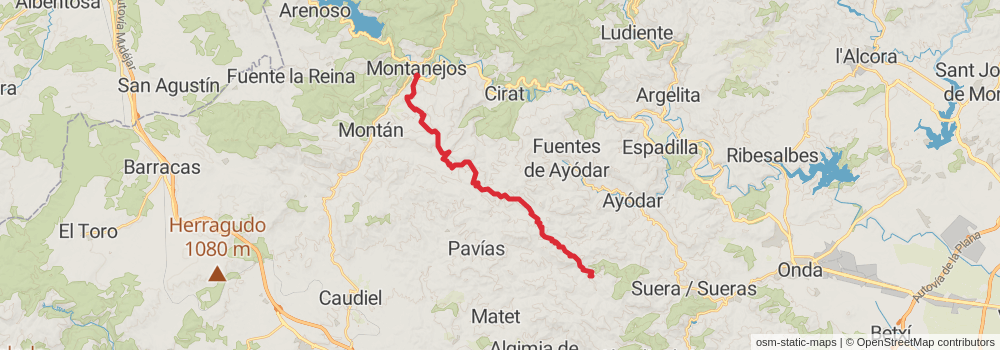 GR 36 - Vilavella - Montanejos stage 4 Map