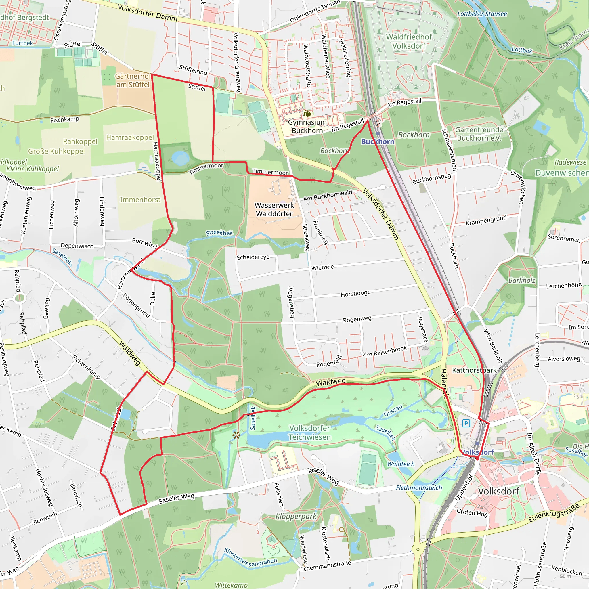 Volksdorf and Naturdenkmal Timmermoor mobile static map