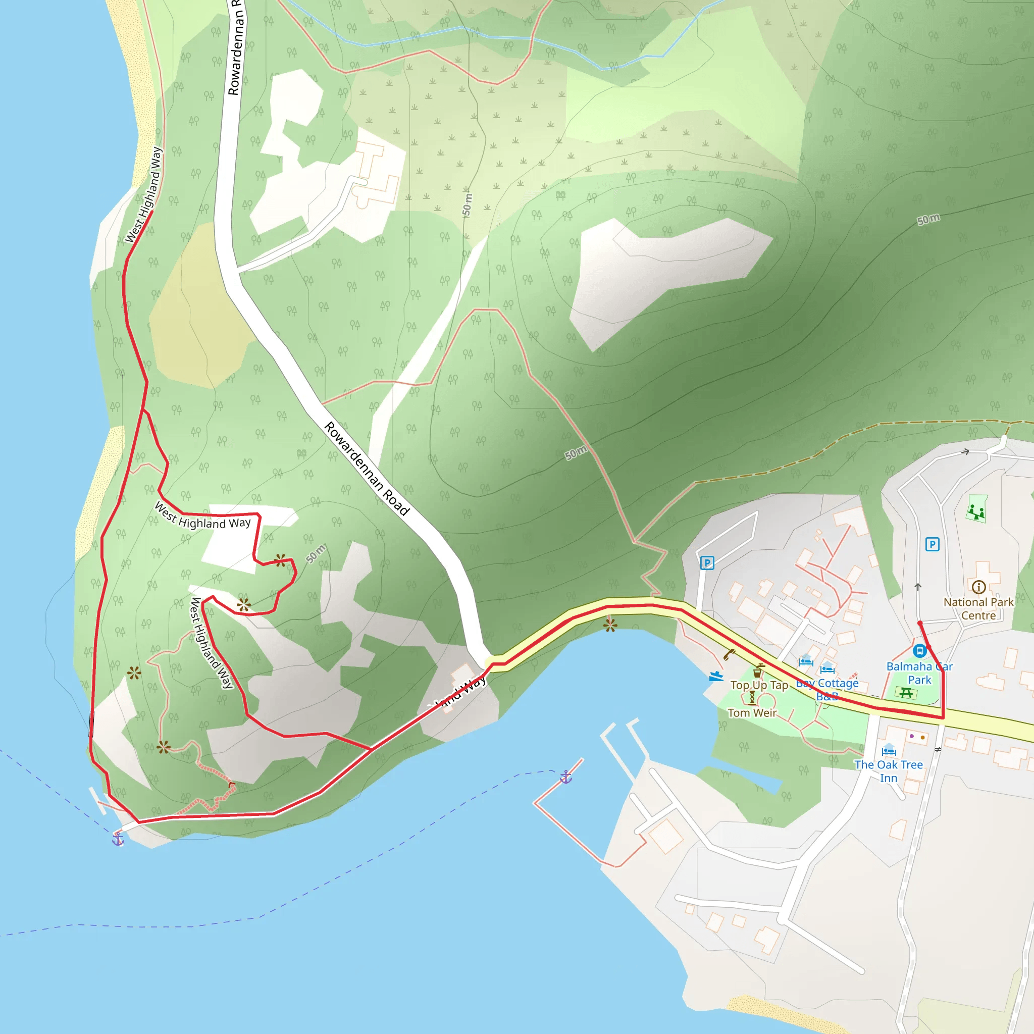 Balmaha Forest Walk mobile static map