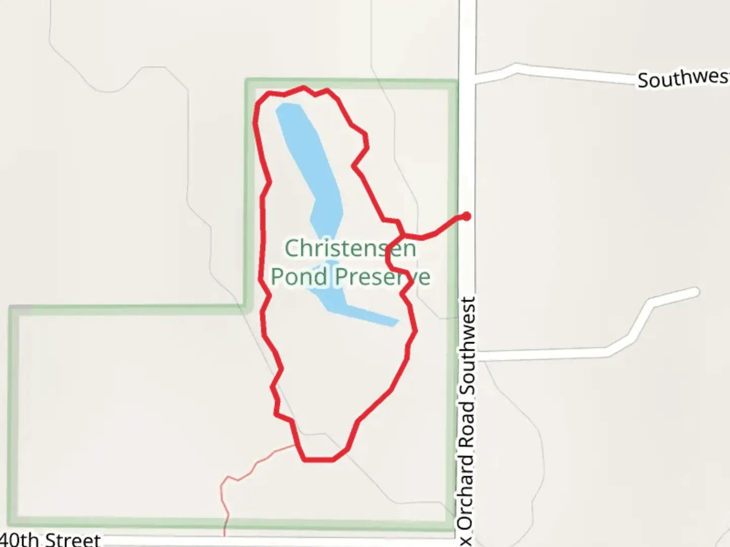An image depicting the trail Christensen Pond Loop and its surrounding area.