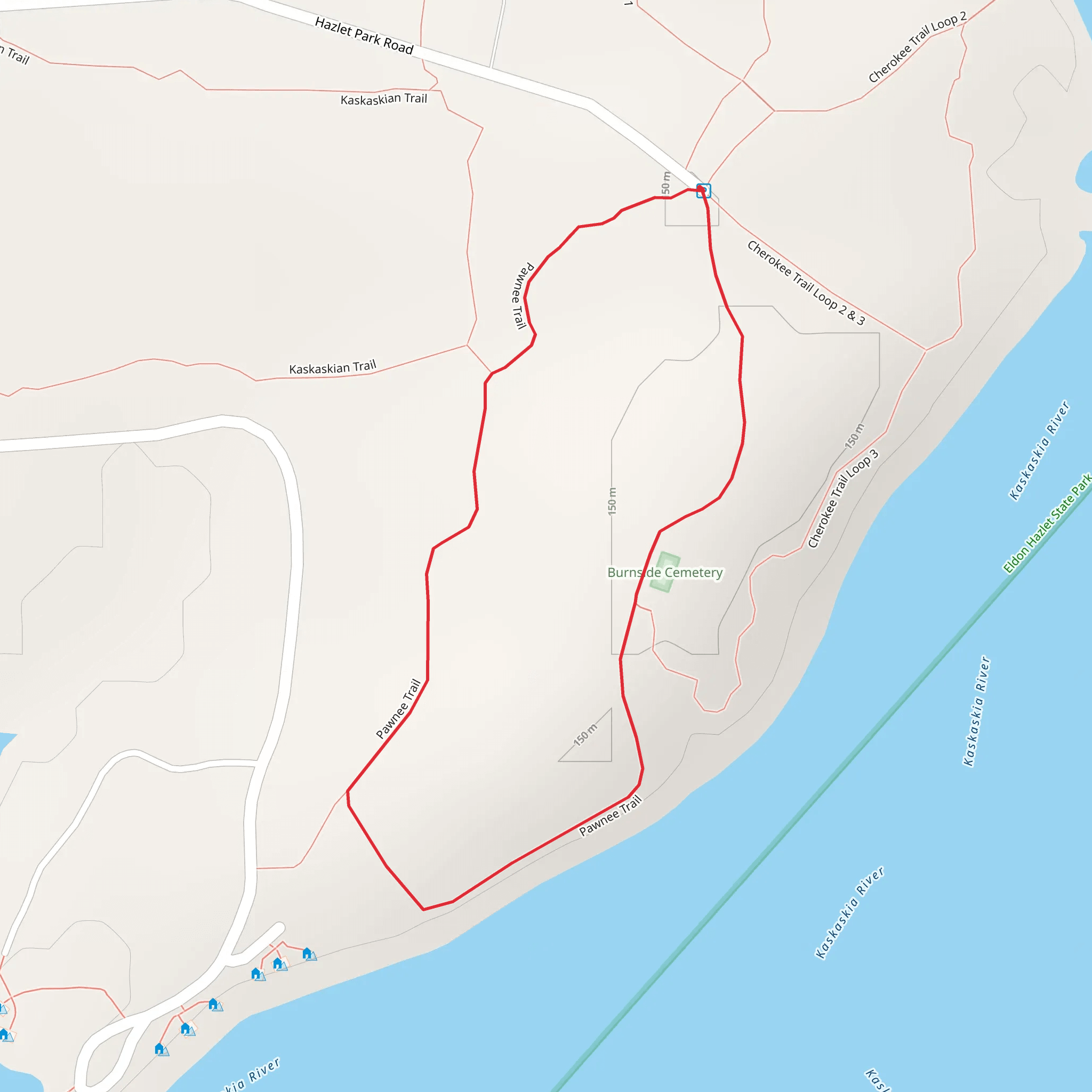 Burnside Cemetery Loop mobile static map