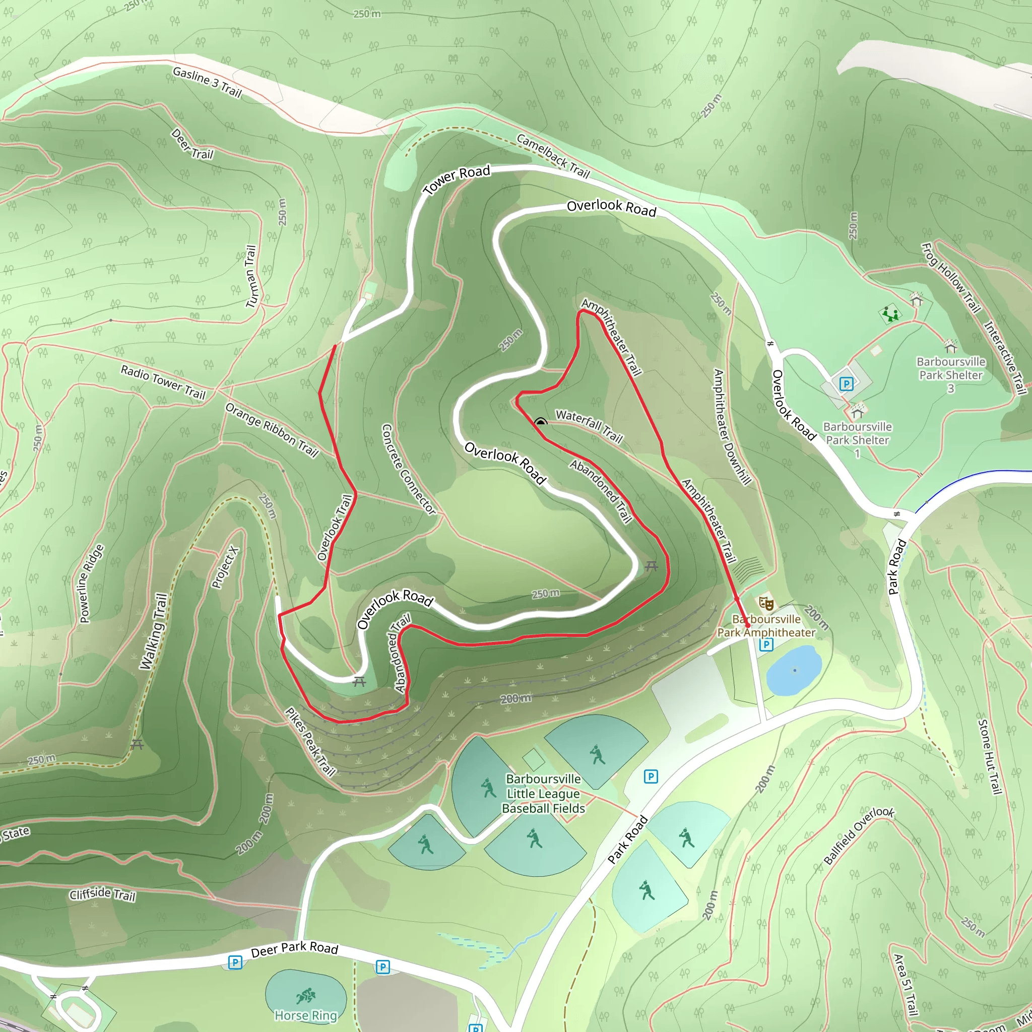 Amphitheater and Overlook Trail mobile static map
