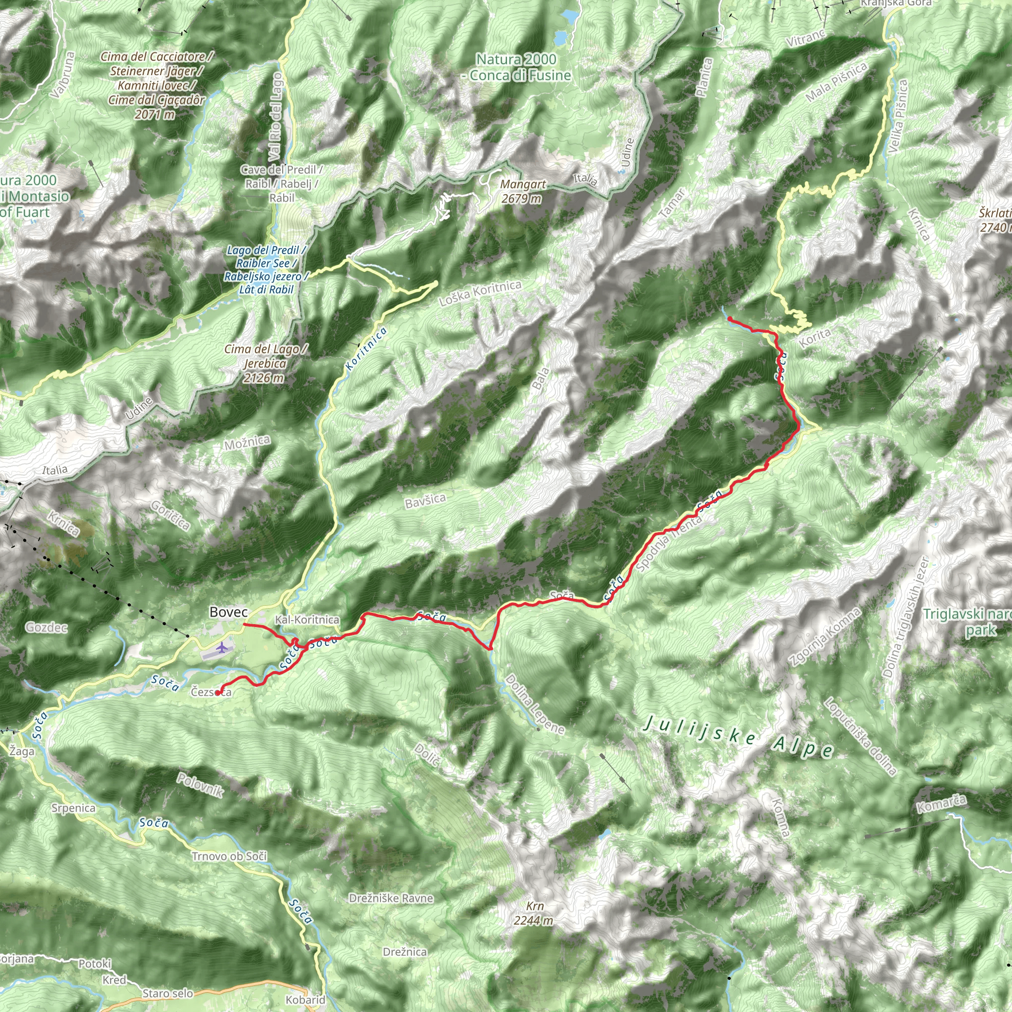 Soca Trail mobile static map