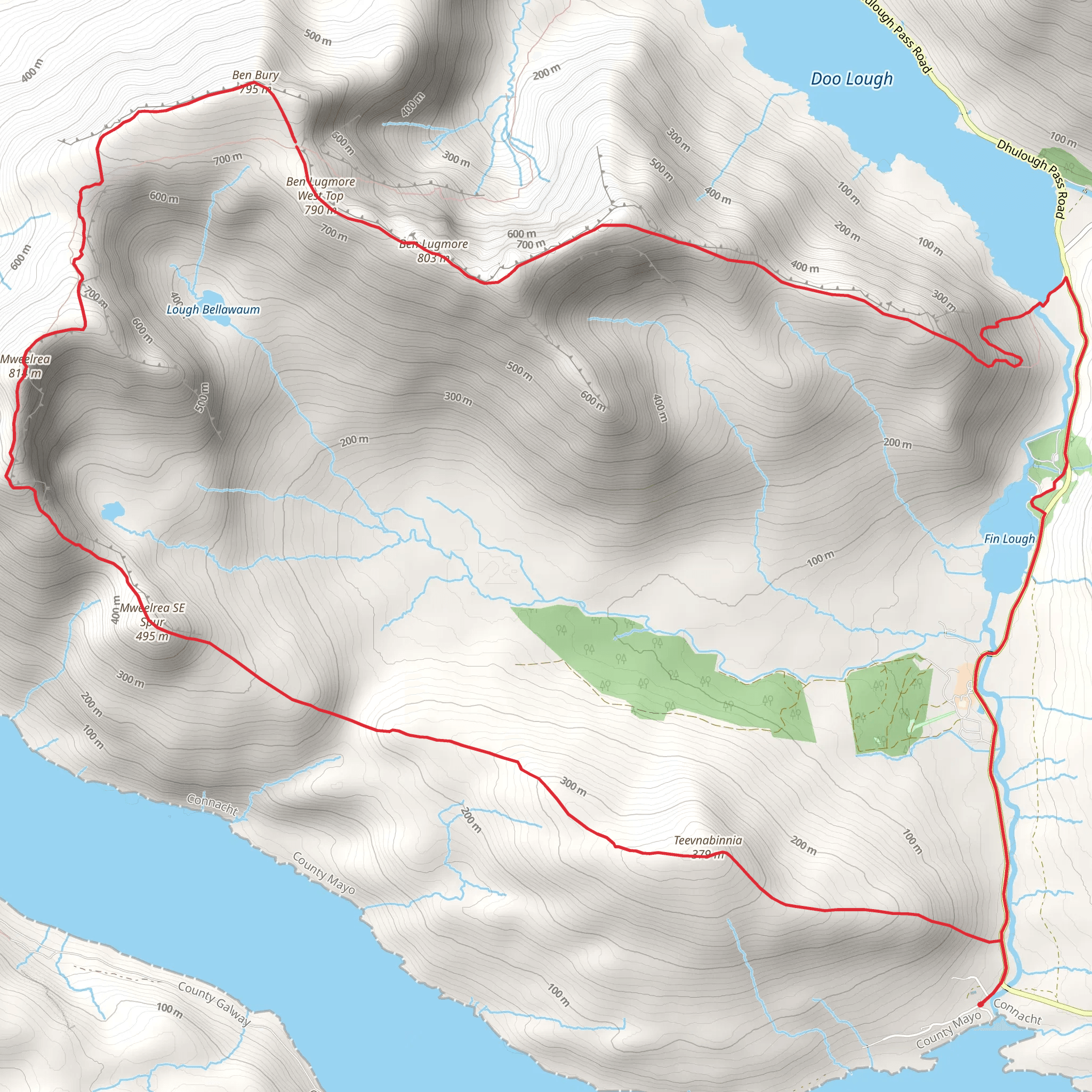 Mweelrea Loop Walk mobile static map