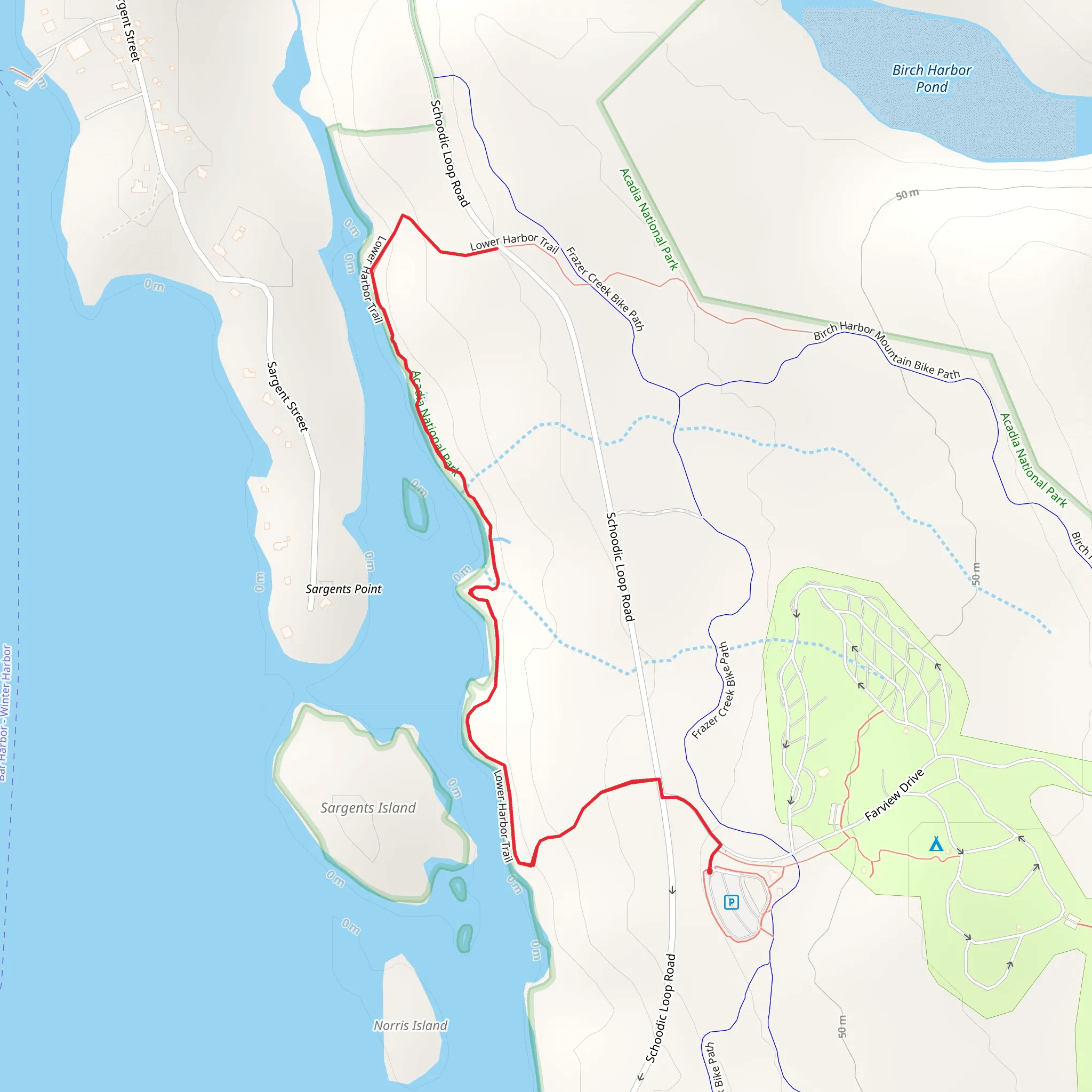 Lower Harbor Trail from Bus Lane mobile static map