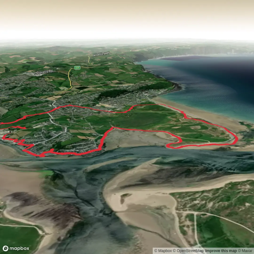An image depicting the trail Northam & Appledore Circular - Upper Limits UK and its surrounding area.