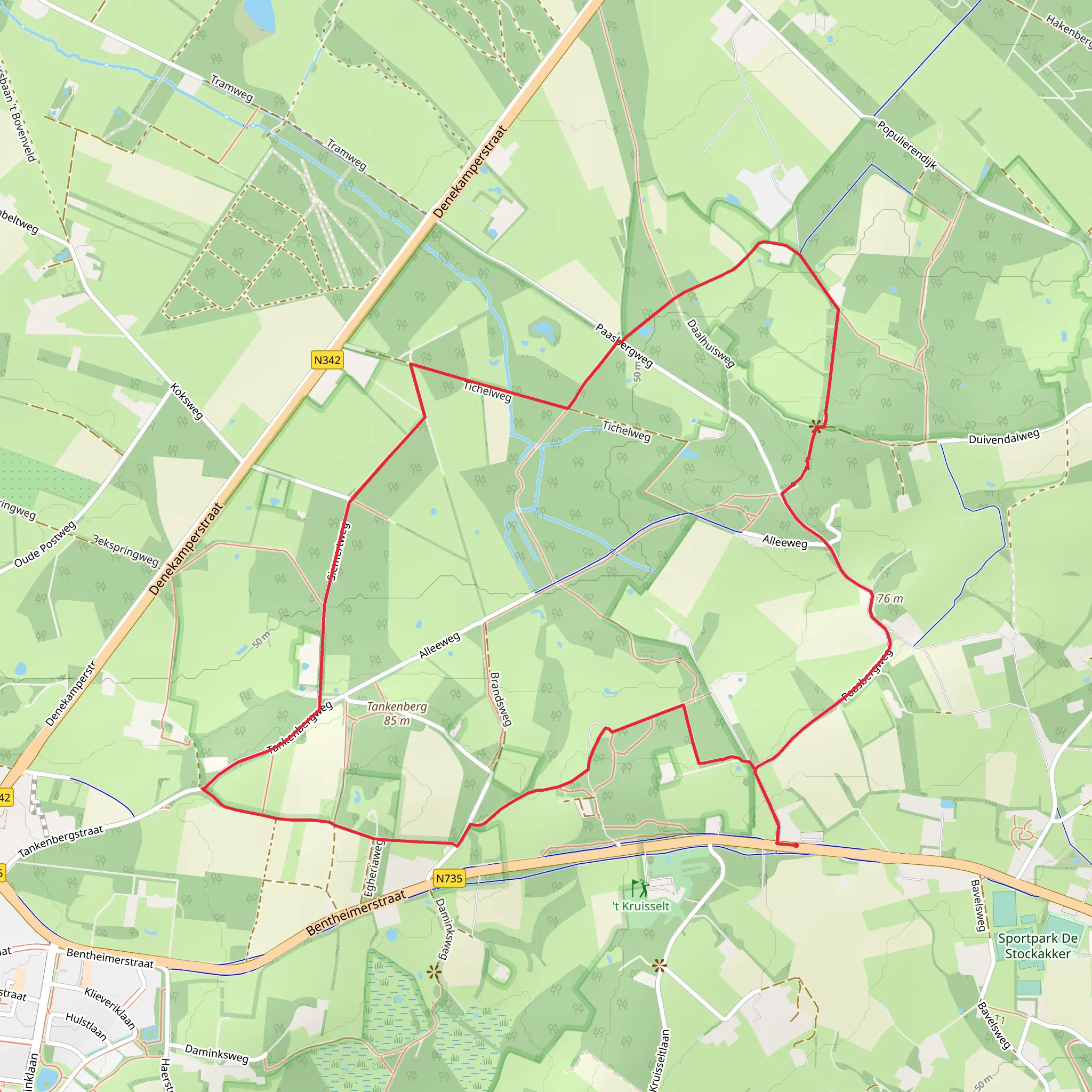 Tanken Weg and Paaschberg in Landgoederen Oldenzaal mobile static map