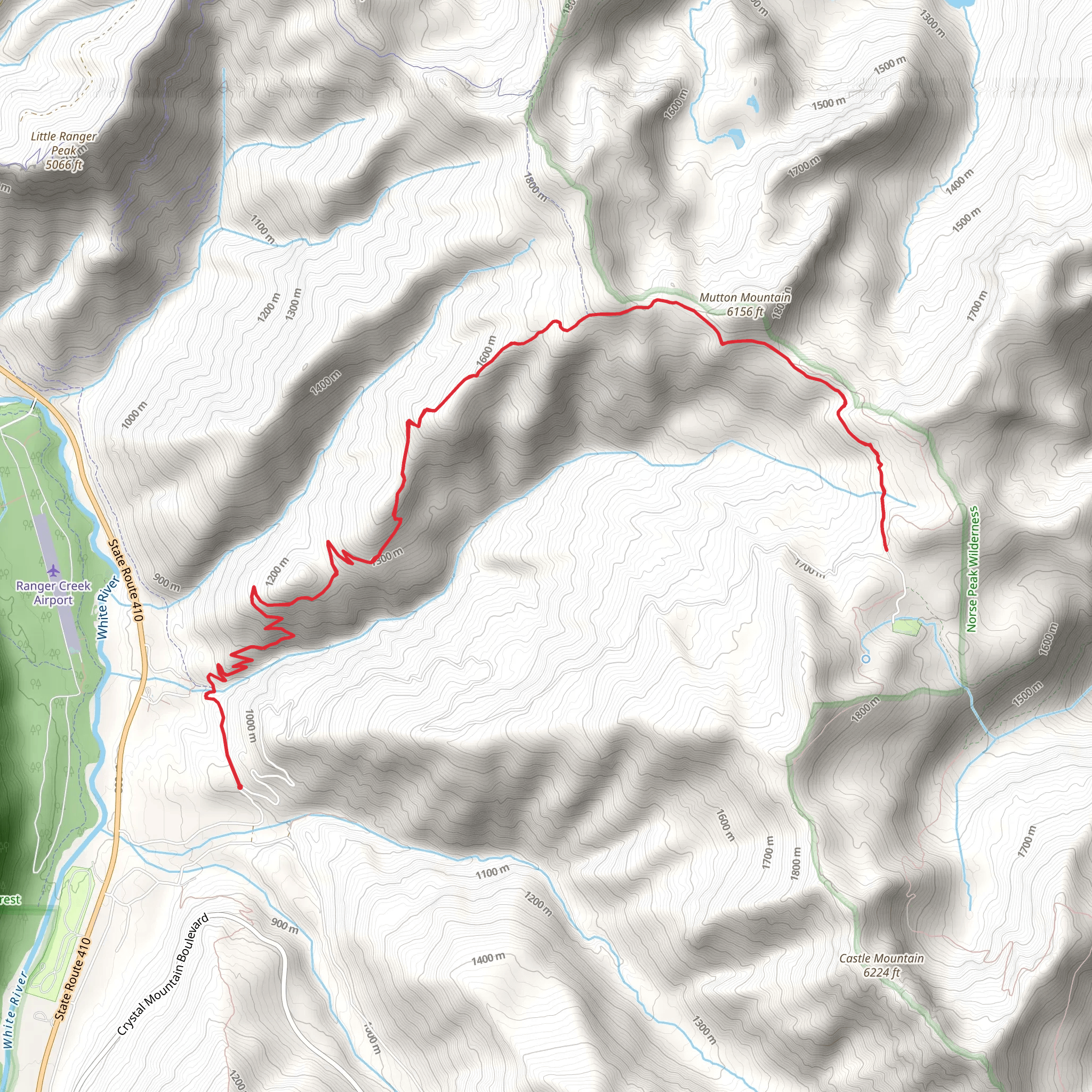 Noble Knob via White River Trail mobile static map