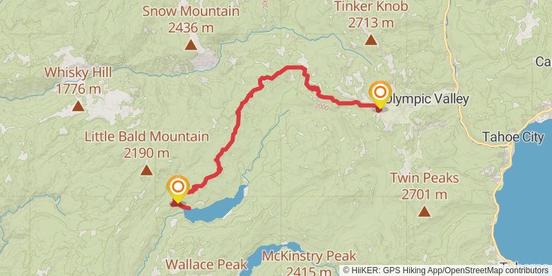 Tevis Cup Trail to French Meadow Reservoir stage 5 Map