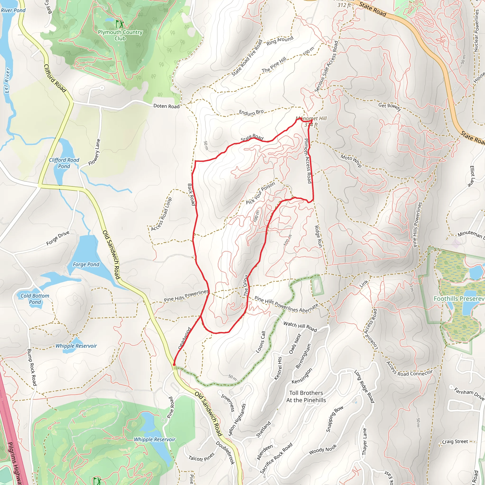 Manomet Hill Loop Trail mobile static map