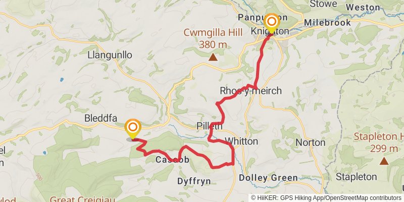 Elan Valley Way stage 7 Map