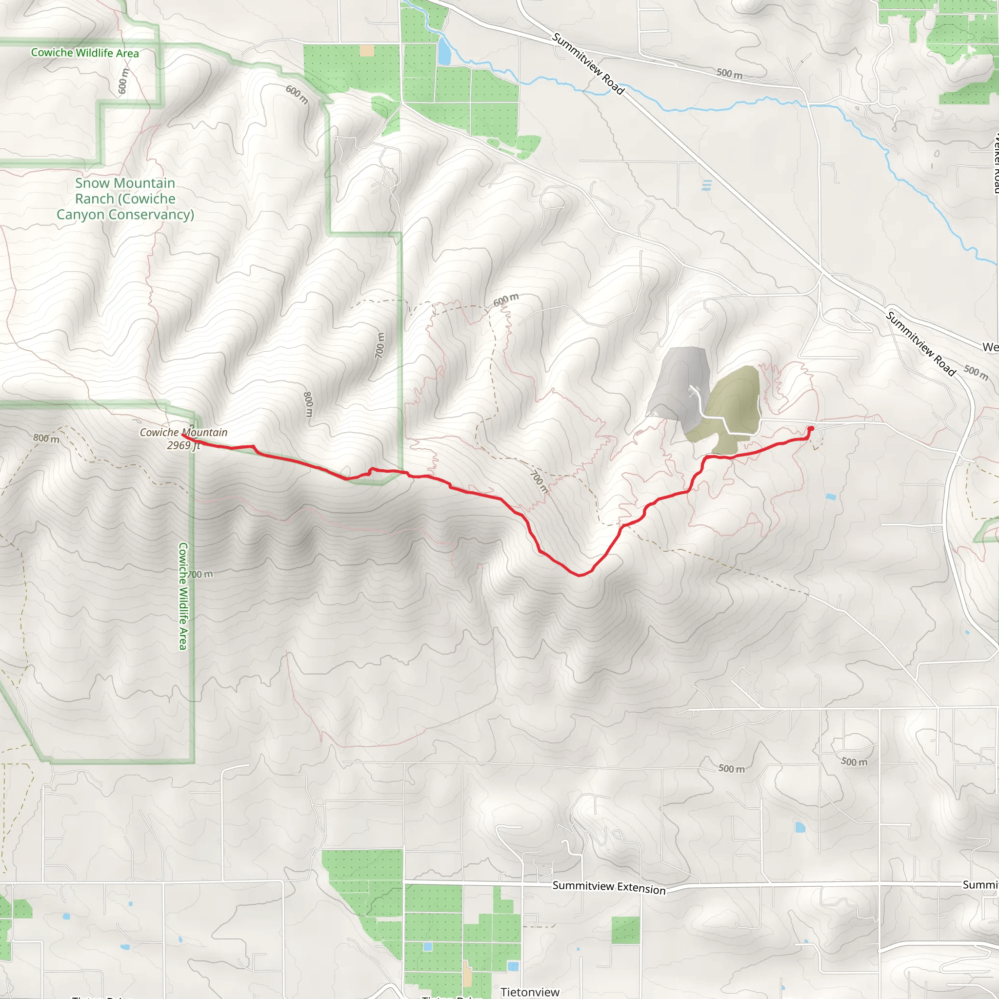 Cowiche Mountain via William O Douglas Trail mobile static map