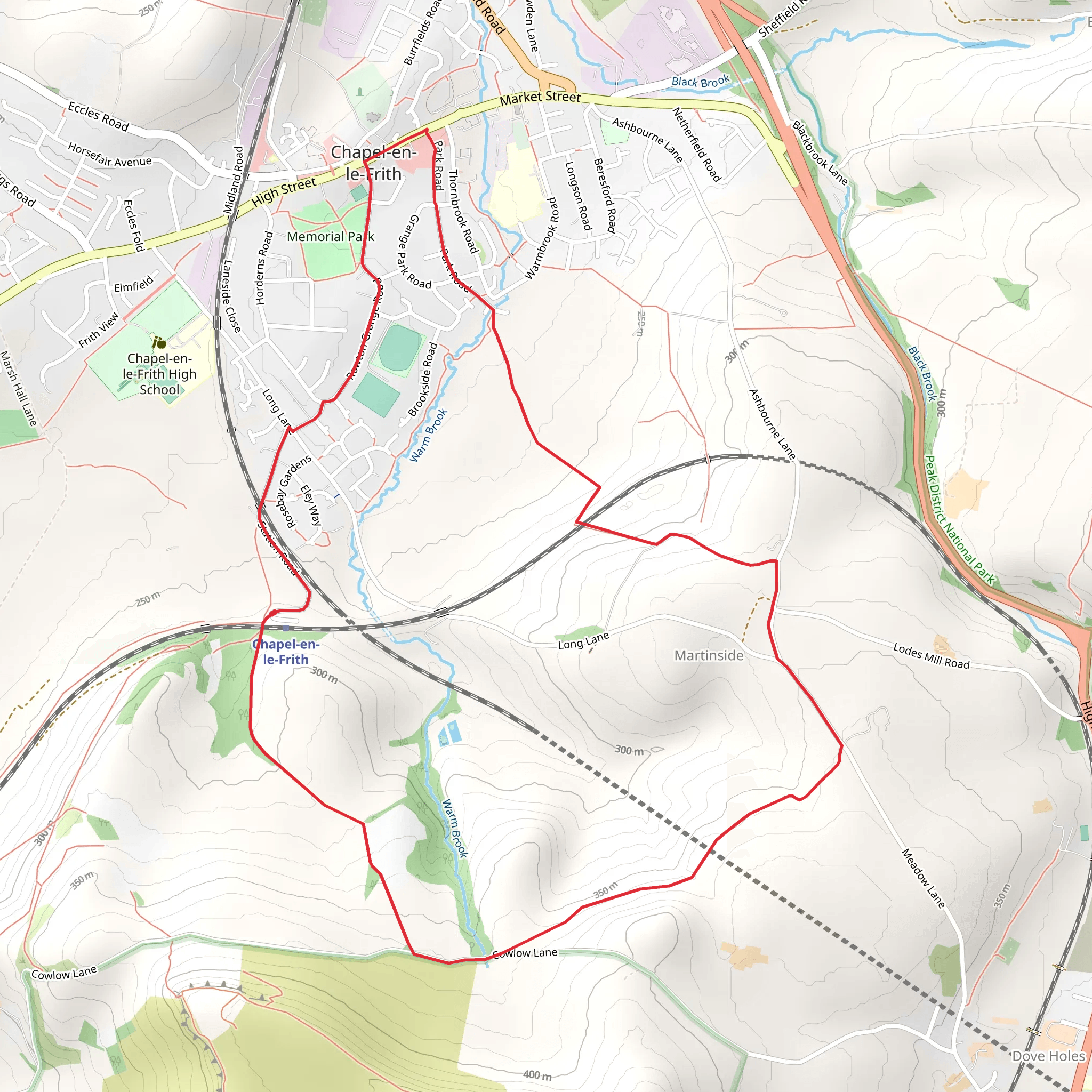 Ridge Hall Walk - Chapel-en-le-Frith - Walking Route mobile static map