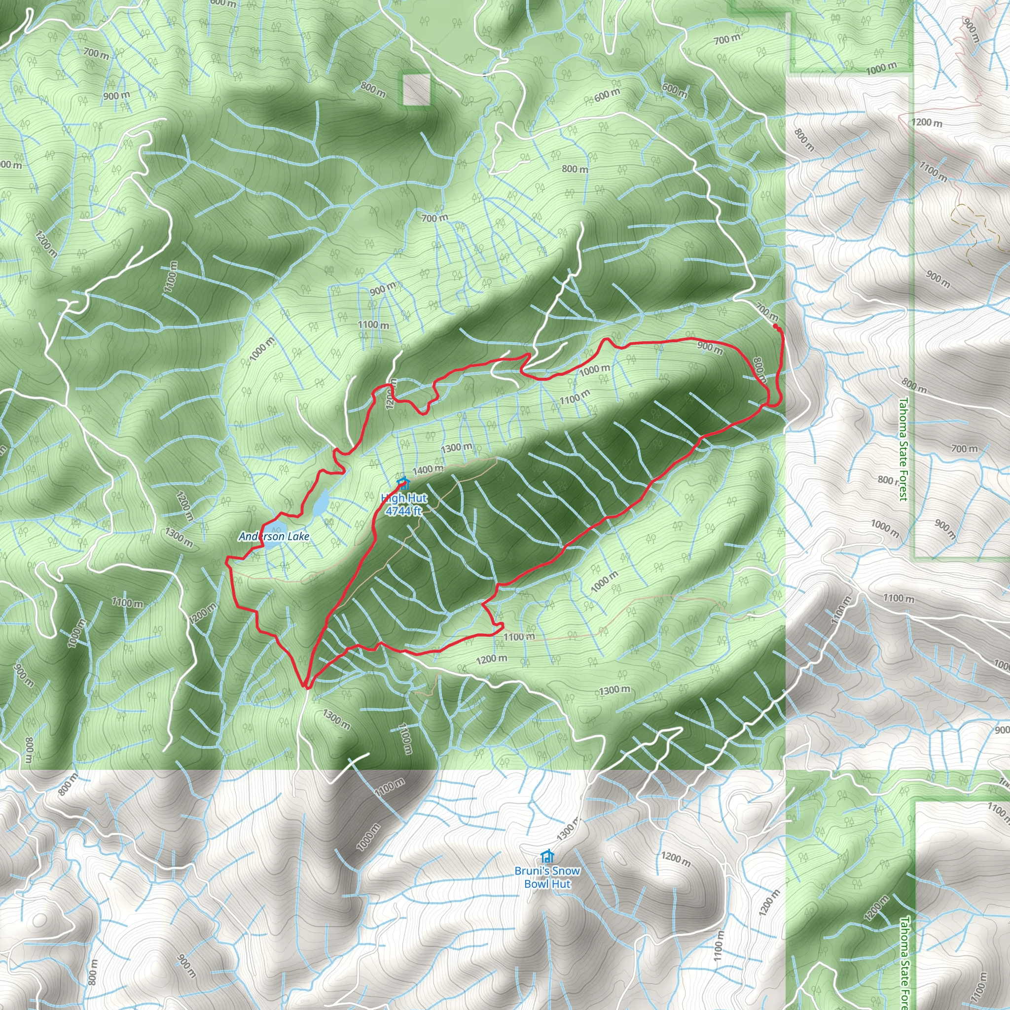 Anderson Lake and High Hut Loop mobile static map