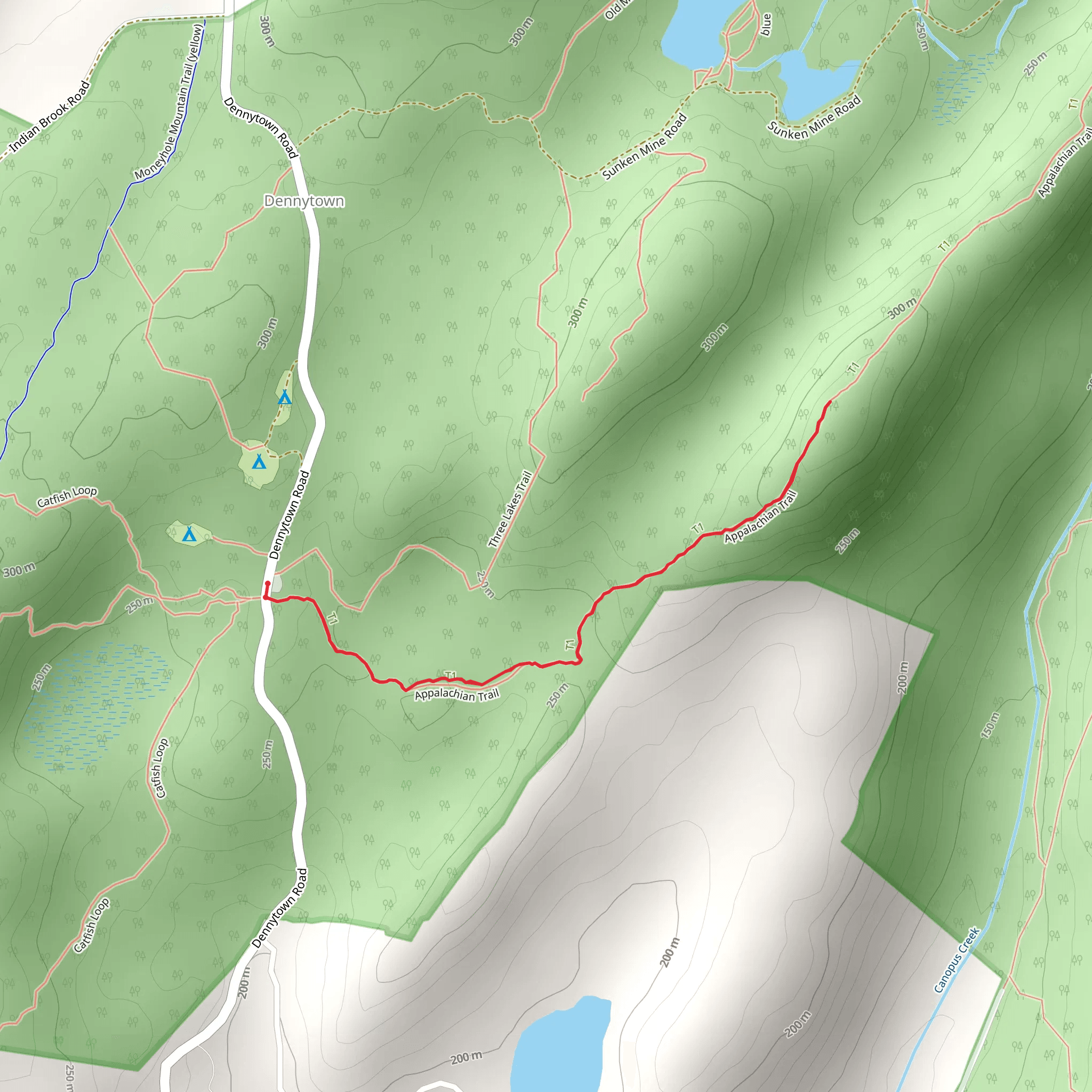 Dennytown Road East Hill Trail mobile static map