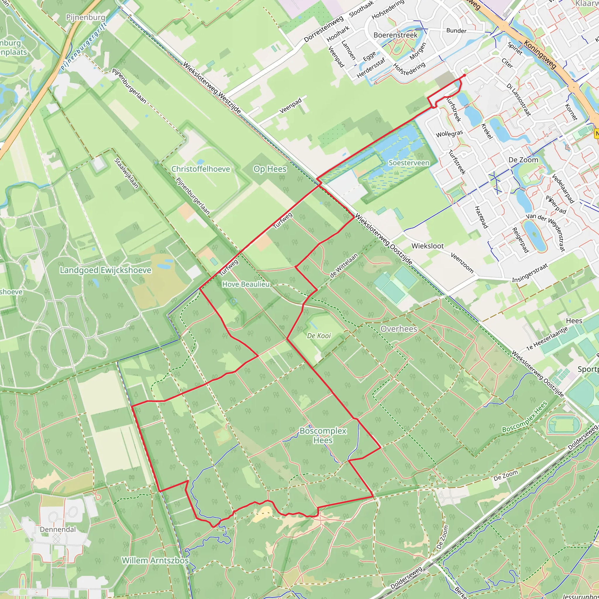 Soesterveen and Pijnenburg Loop mobile static map