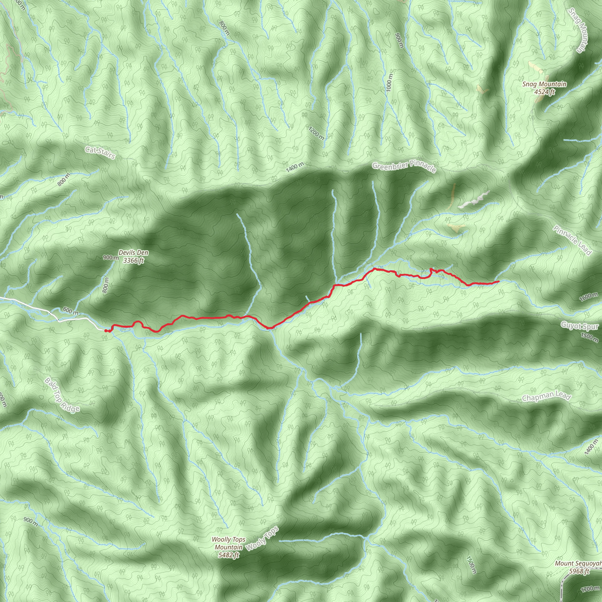 Ramsey Cascades Trail mobile static map