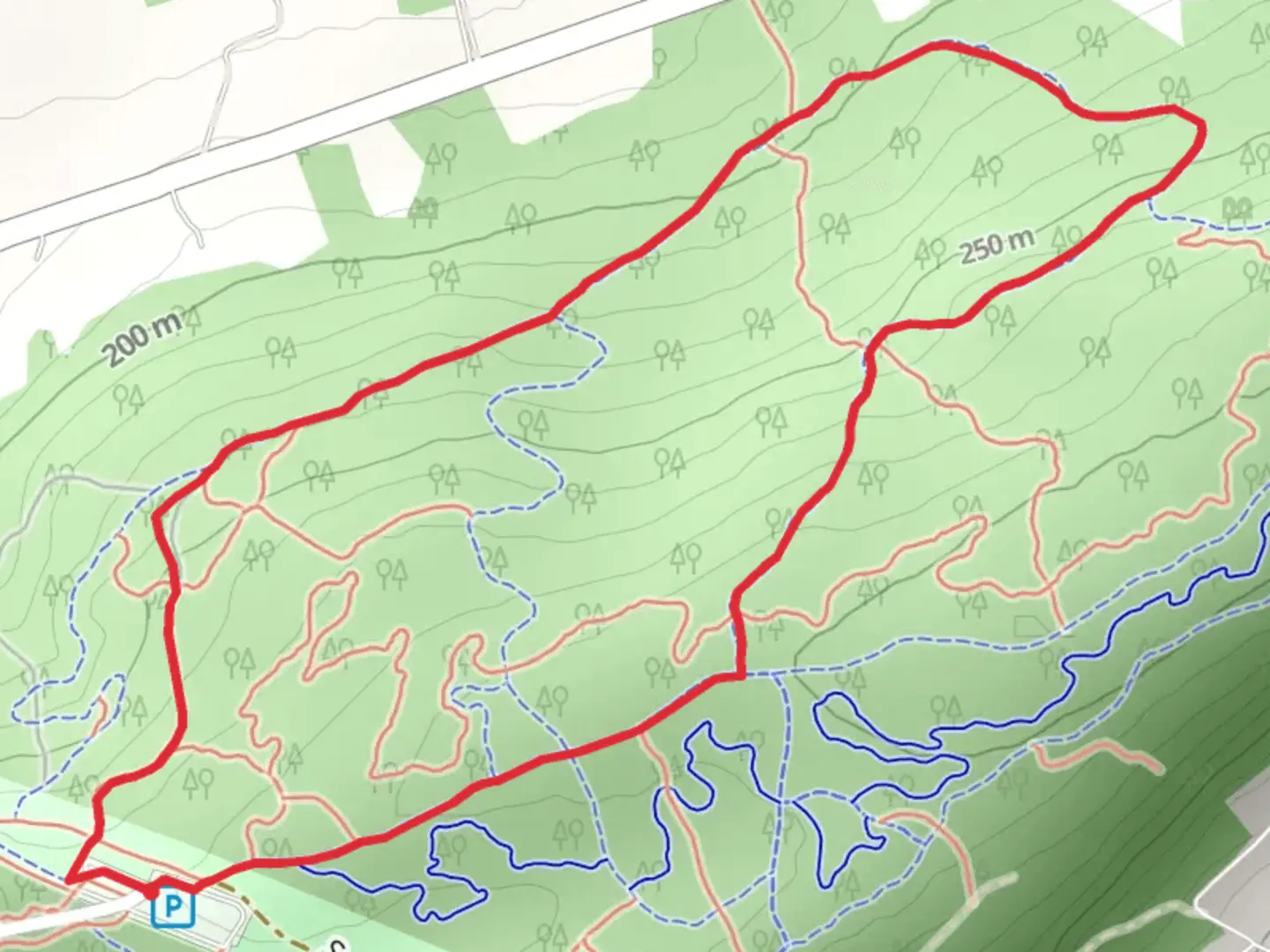 An image depicting the trail Deininger Road North Loop Trail and its surrounding area.