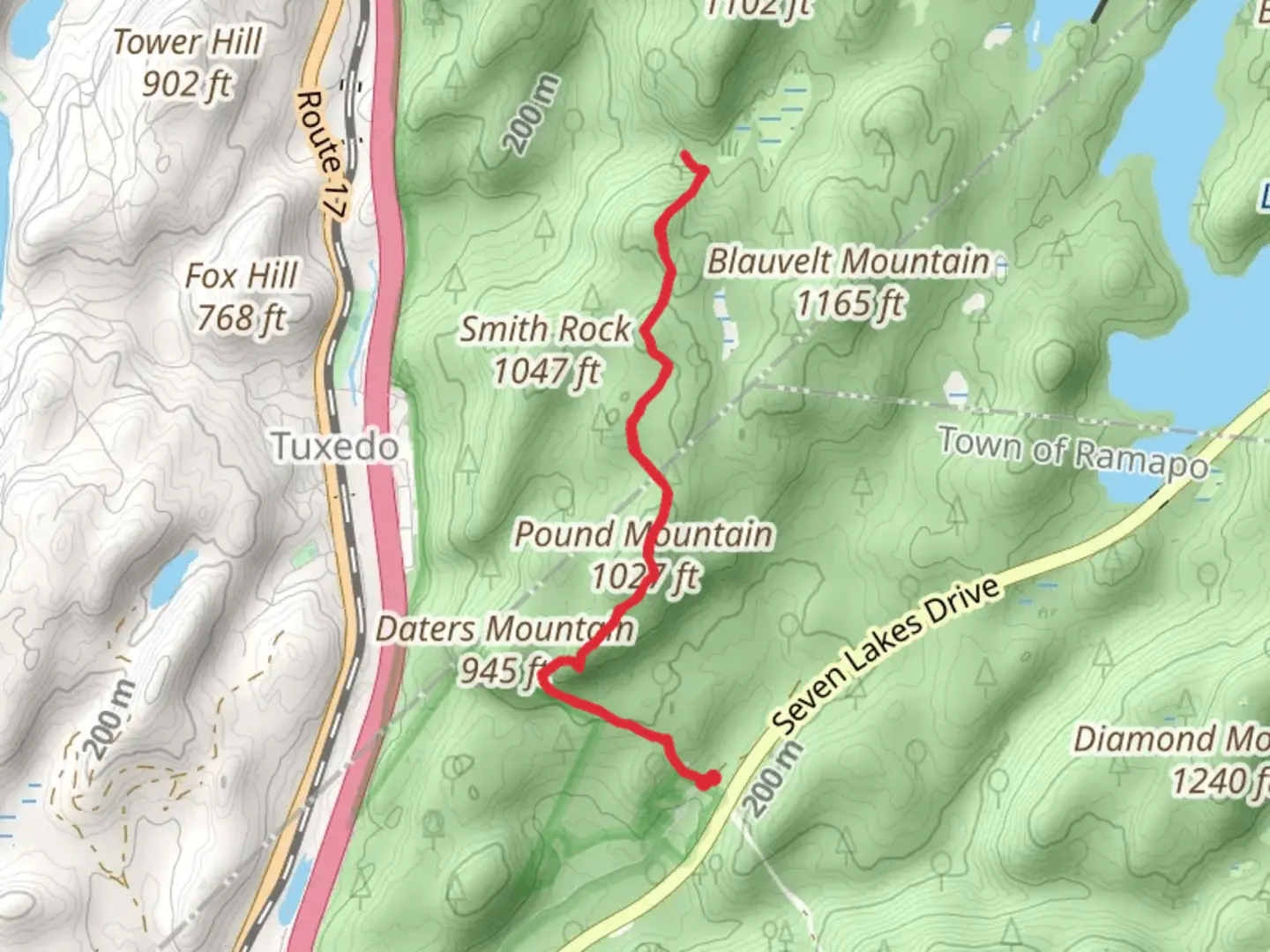 An image depicting the trail Pound Mountain and Black Ash Swam Trail and its surrounding area.
