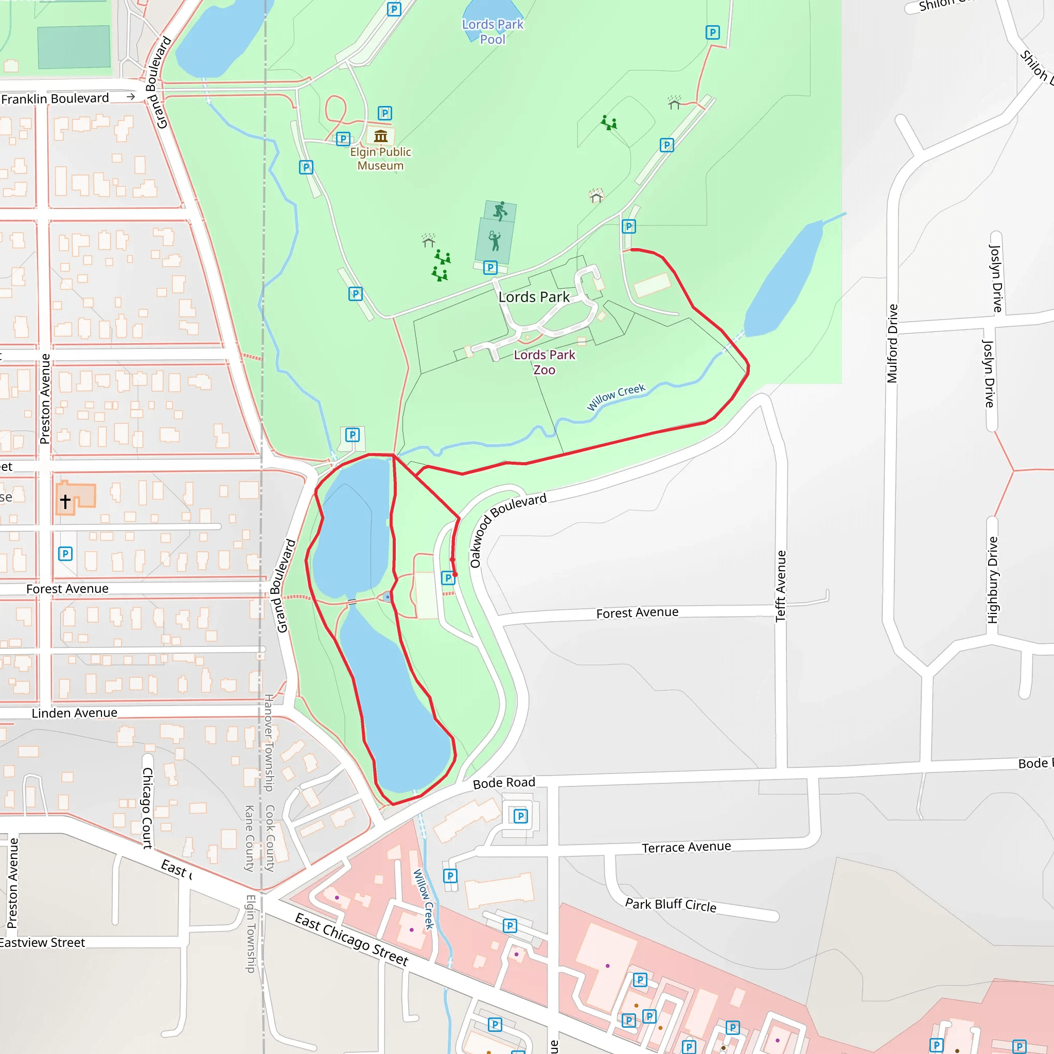 Lords Park South Loop mobile static map