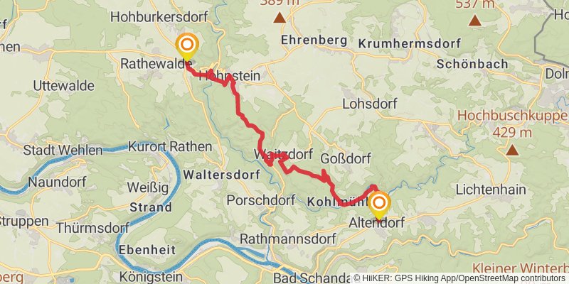 Malerweg stage 2 Map