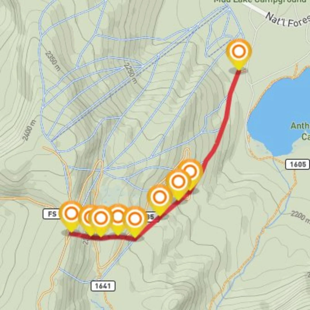 An image depicting the trail Ski- Star Bottle and its surrounding area.