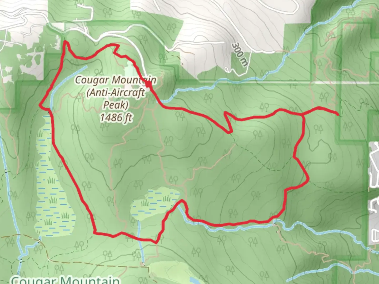 An image depicting the trail Shangri La, West Tibbetts Creek and Coyote Creek Loop Trail and its surrounding area.