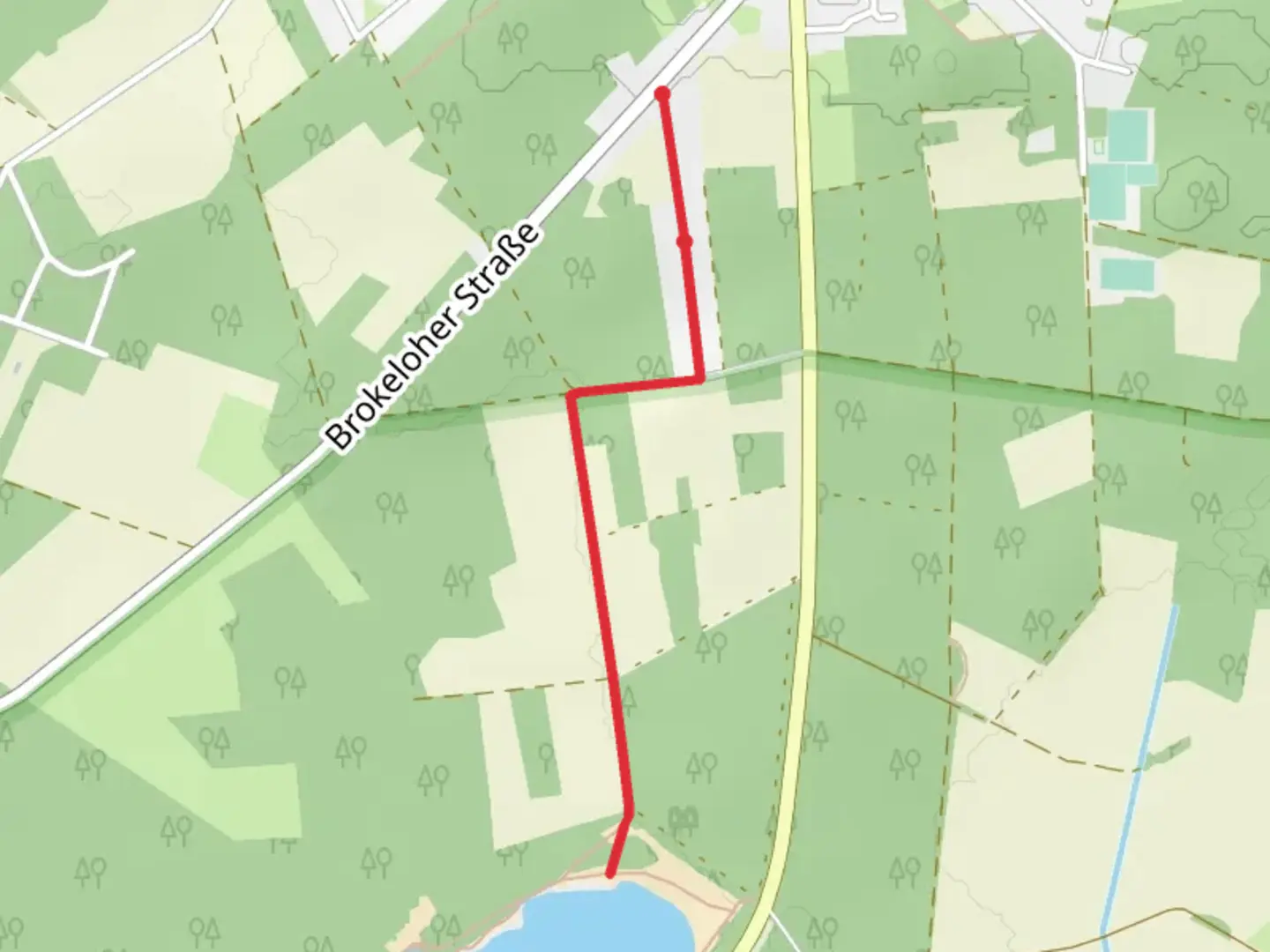 An image depicting the trail Heye Glas See Walk via Siemershausen and its surrounding area.