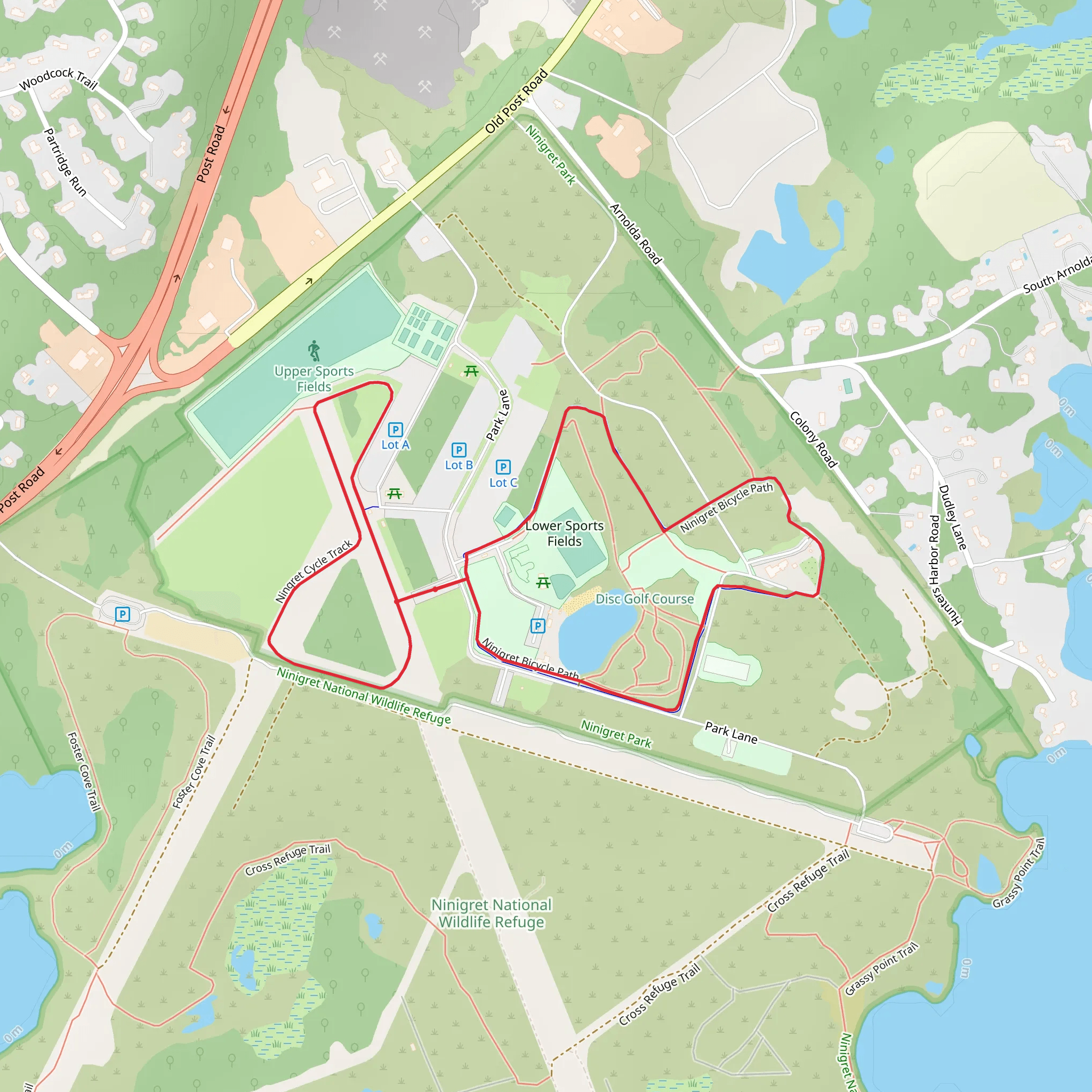 Ninigret National Wildlife Refuge Short Loop mobile static map