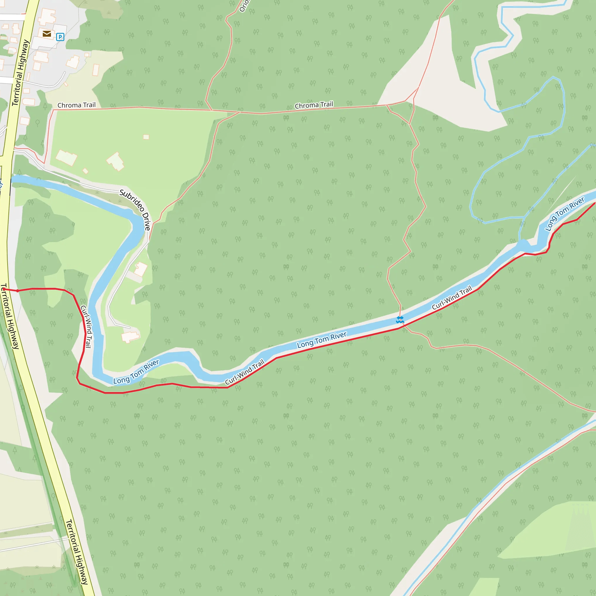 Long Tom River and Curl-Wind Trail mobile static map