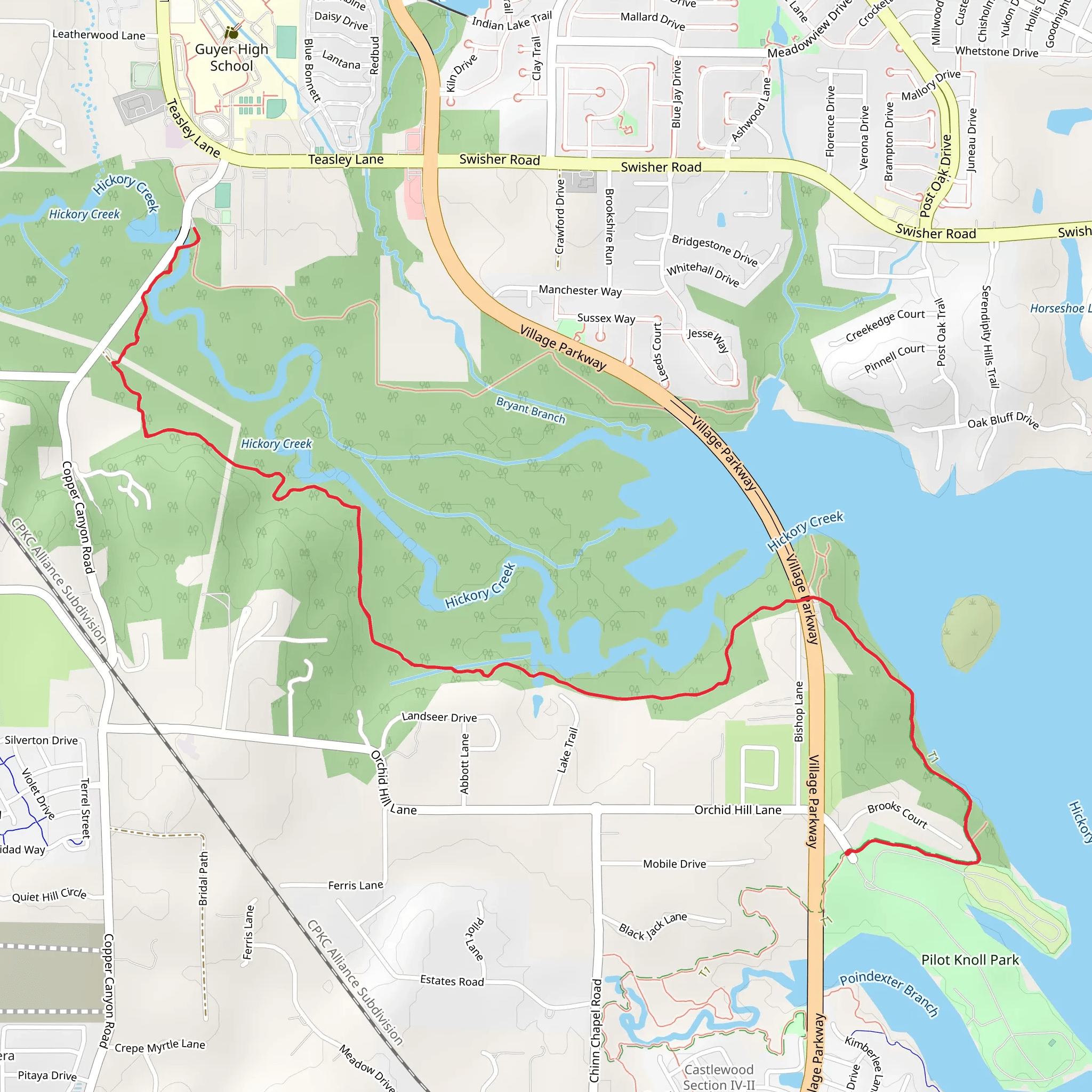 Pilot Knoll and Old Alton Road Trail mobile static map
