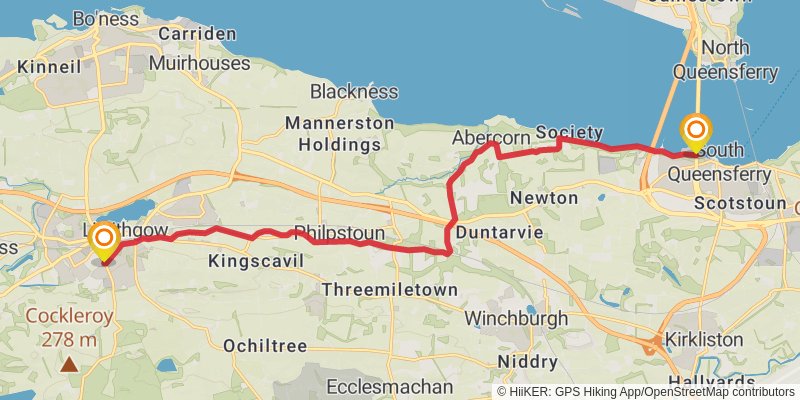 Motherwell to Forth Road Bridge via Ladywell stage 3 Map