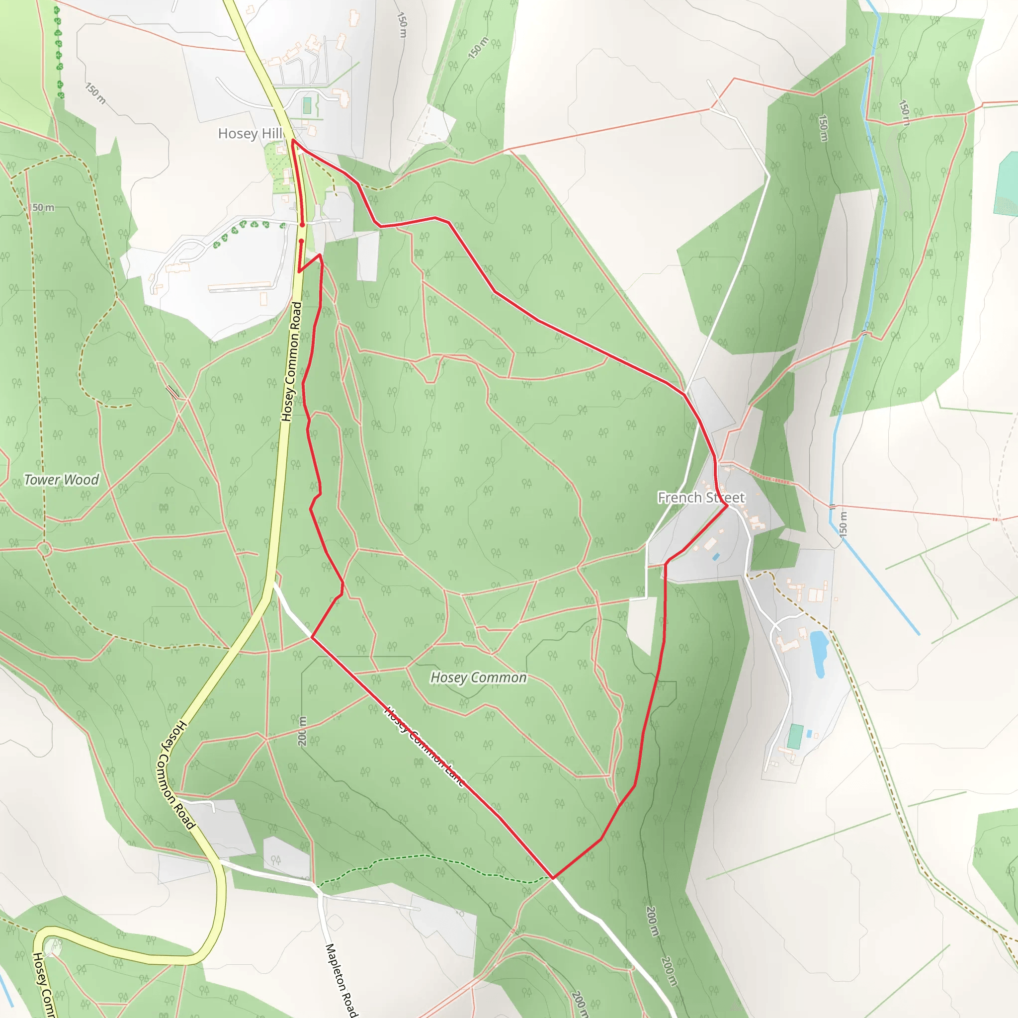 Hosey Common Loop mobile static map