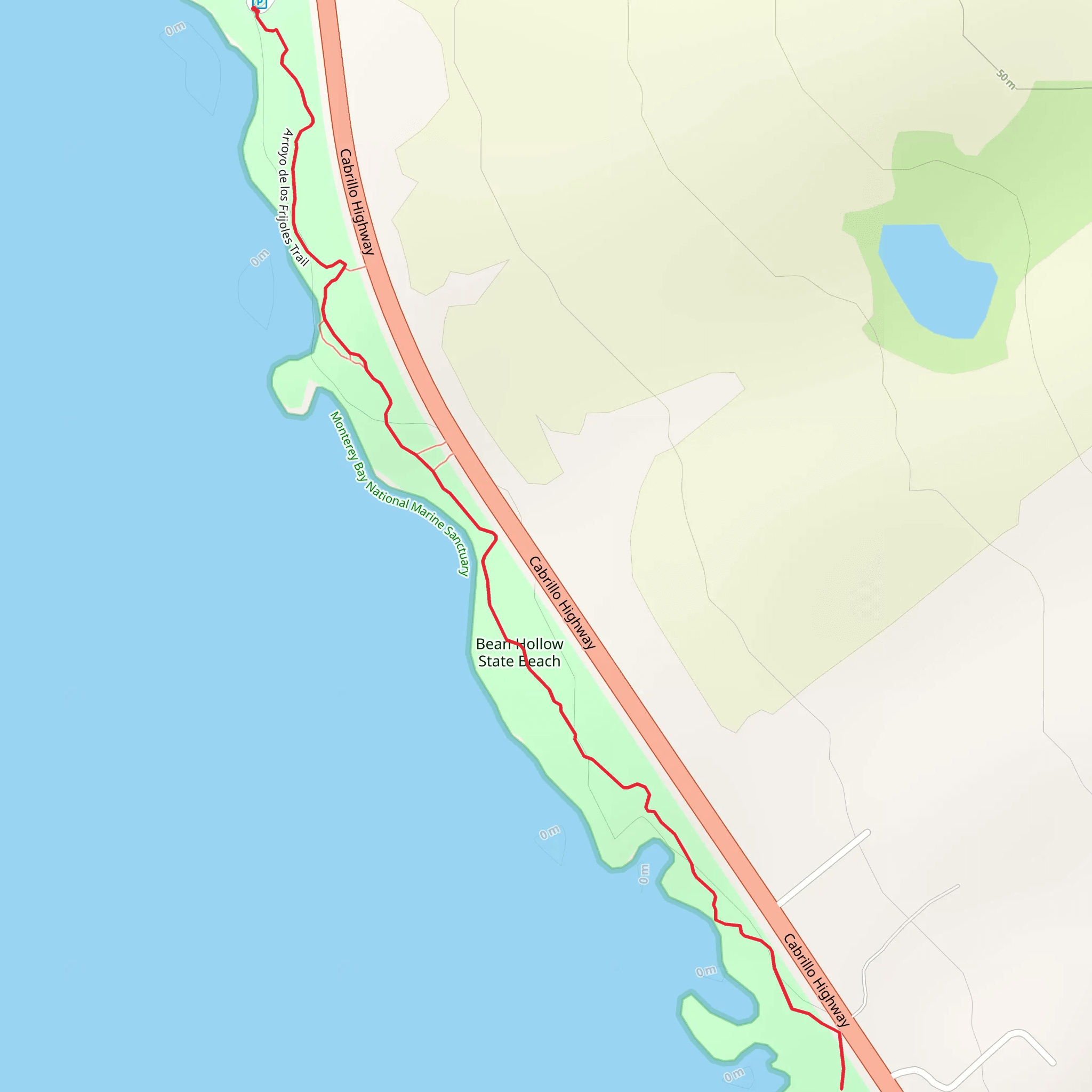 Arroyo de los Frijoles Trail mobile static map