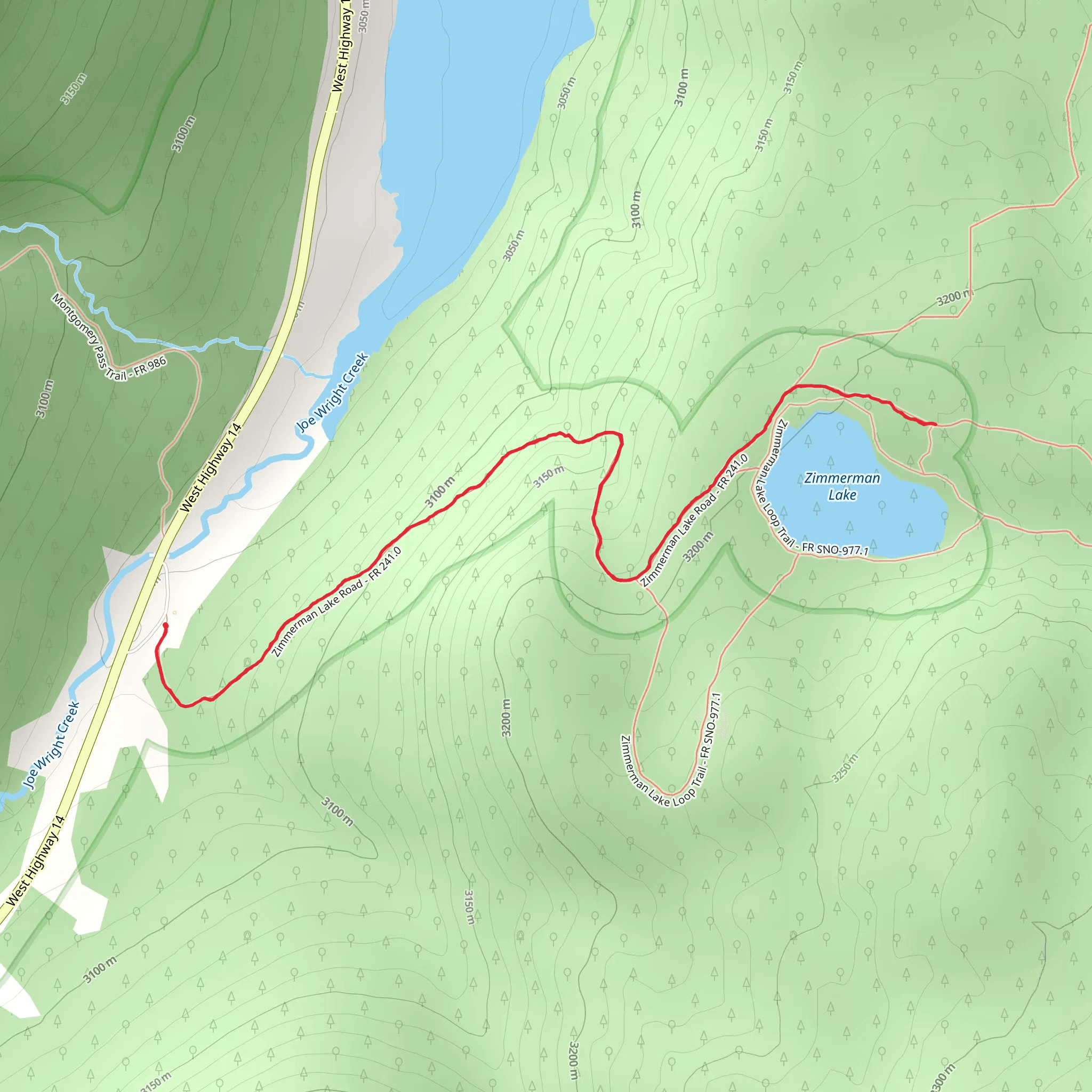 Zimmerman Lake Trail mobile static map