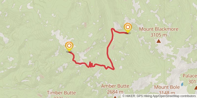 Elephant Mountain and Storm Castle Ridge via Blackmore Trail stage 3 Map