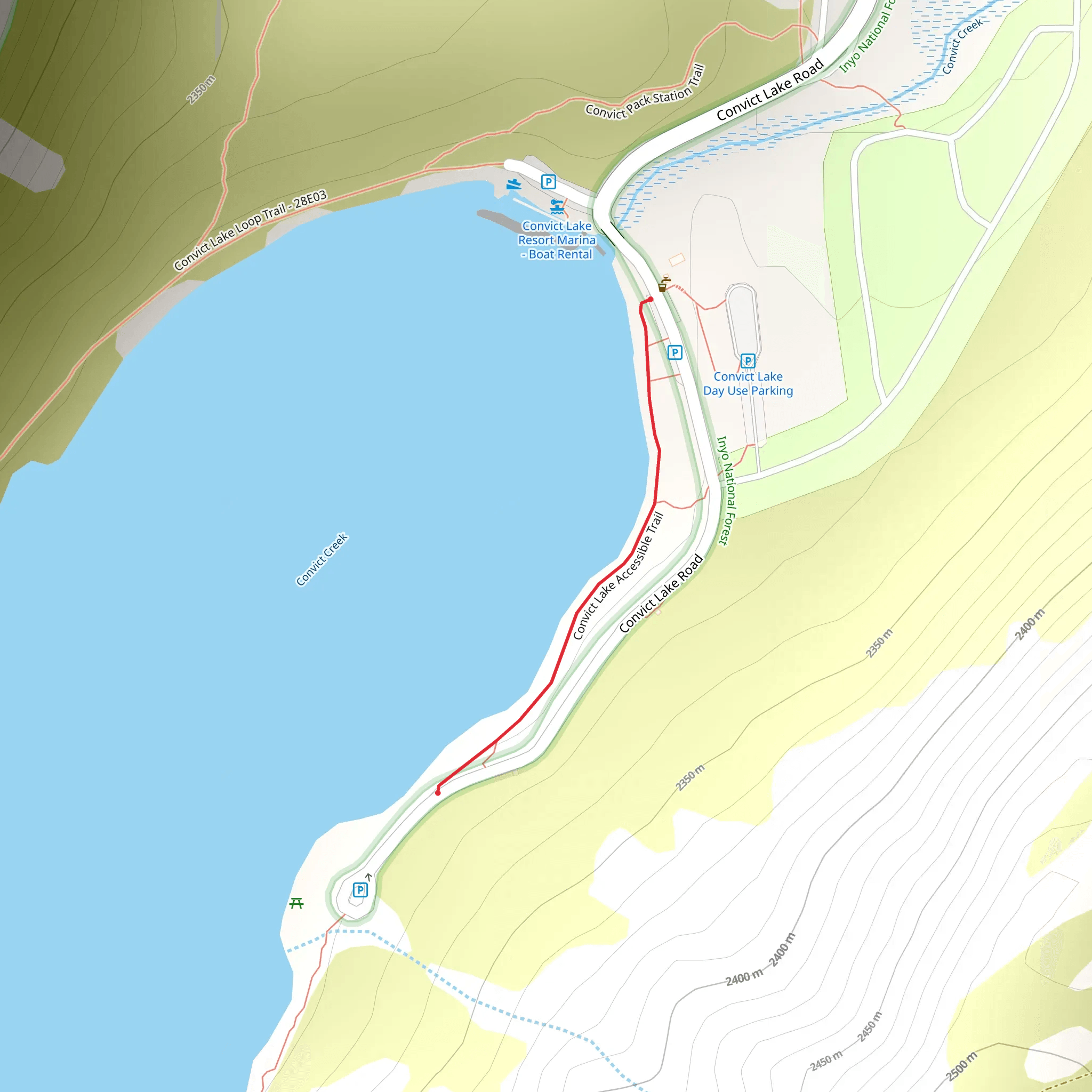 Convict Lake Visitor Trail mobile static map