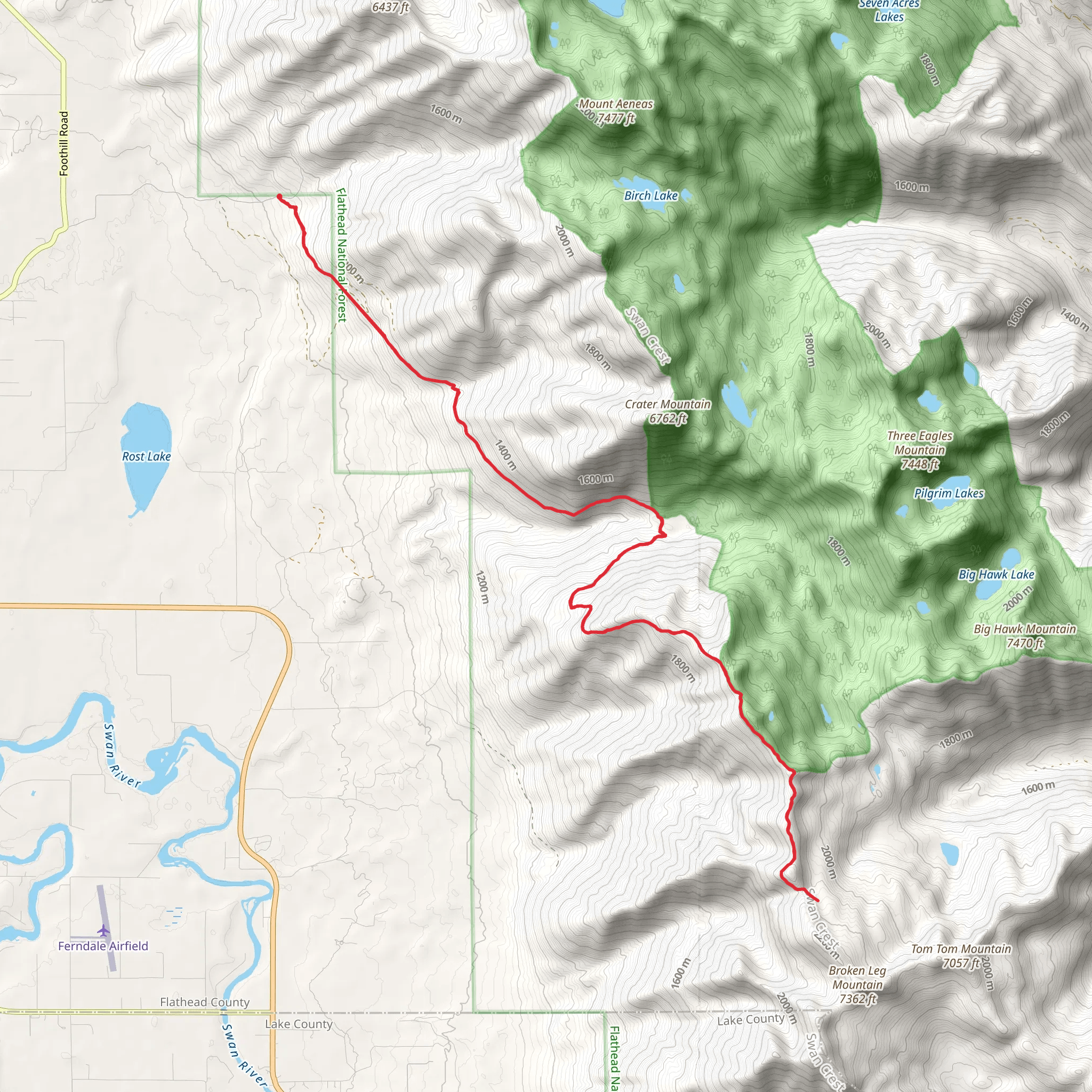 Echo - Broken Leg Trail mobile static map