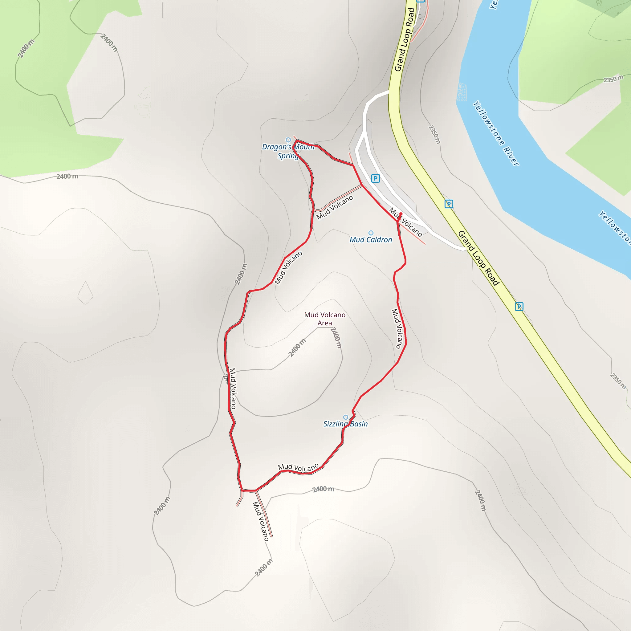 Mud Volcano Trail mobile static map