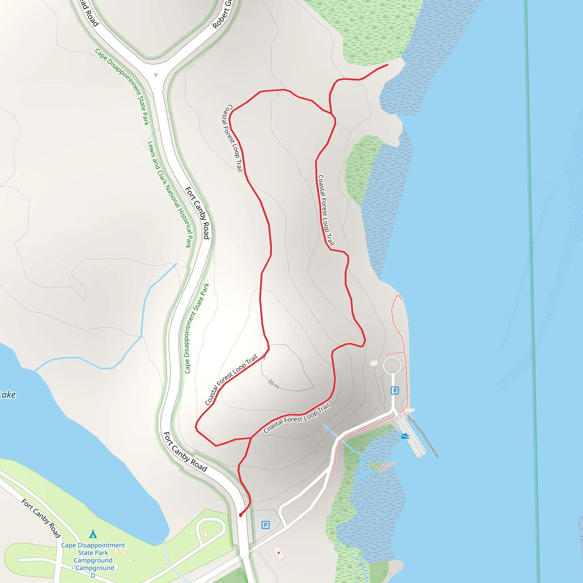 Coastal Forest Loop Trail mobile static map