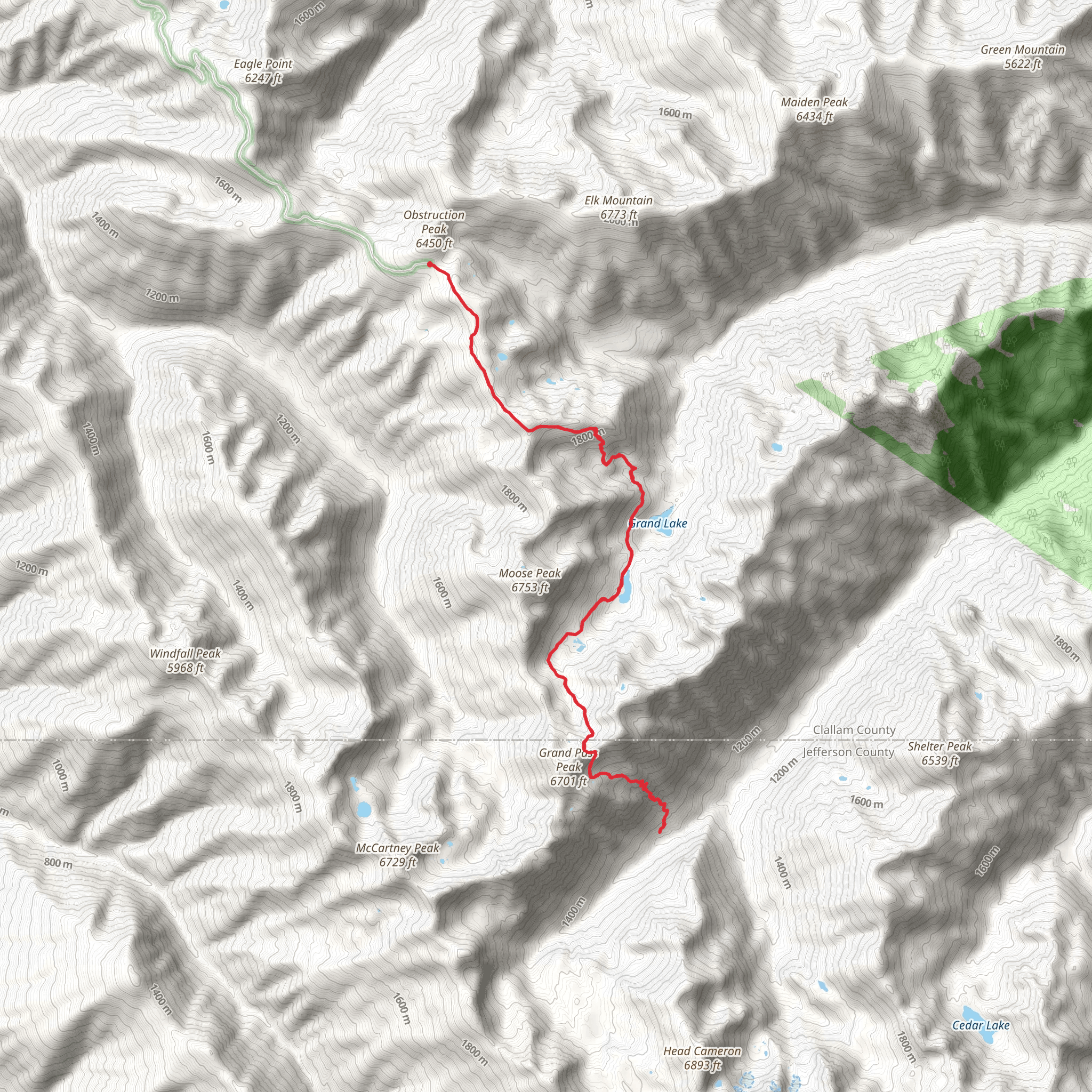 Grand Pass Trail mobile static map
