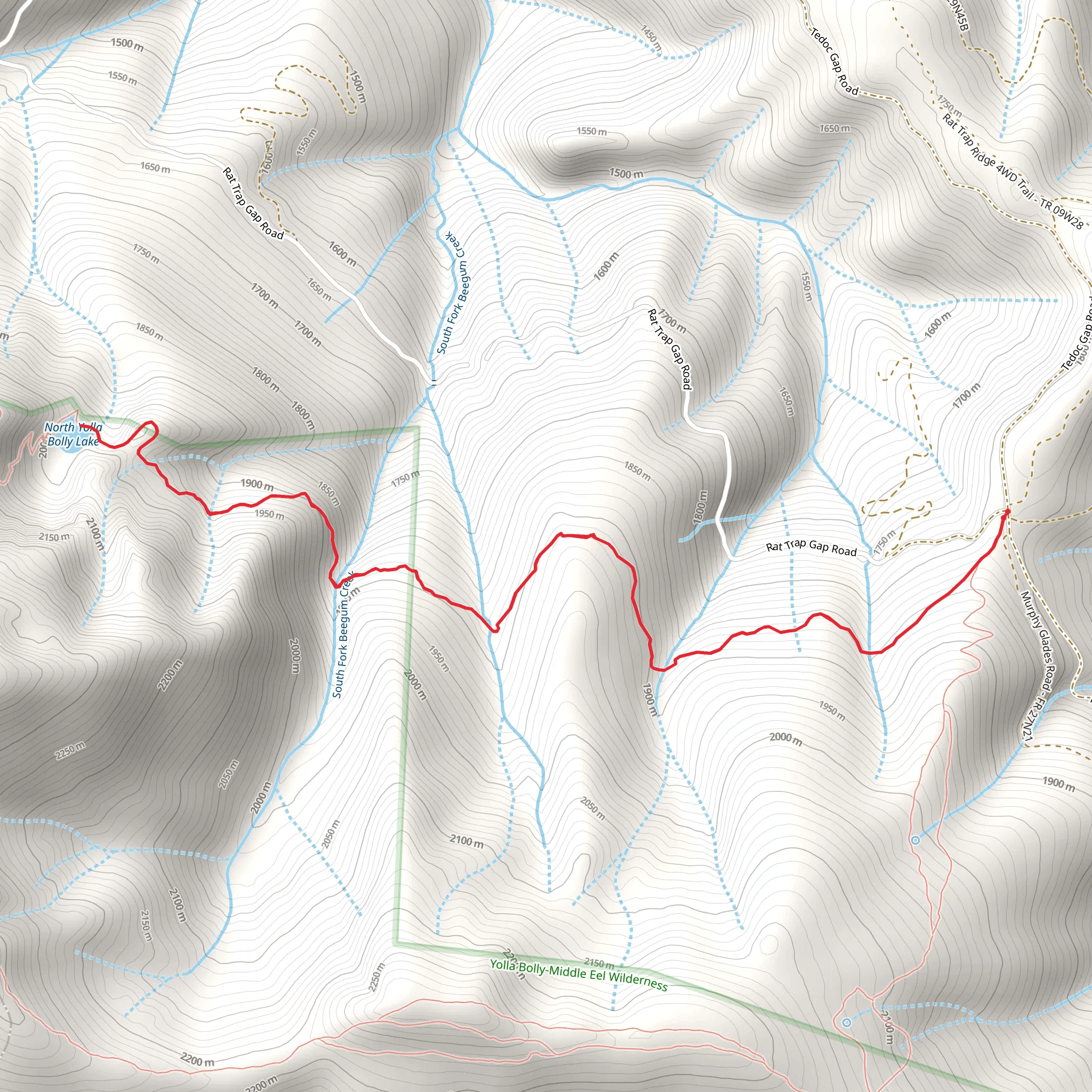 North Yolla Bolly Lake Trail mobile static map