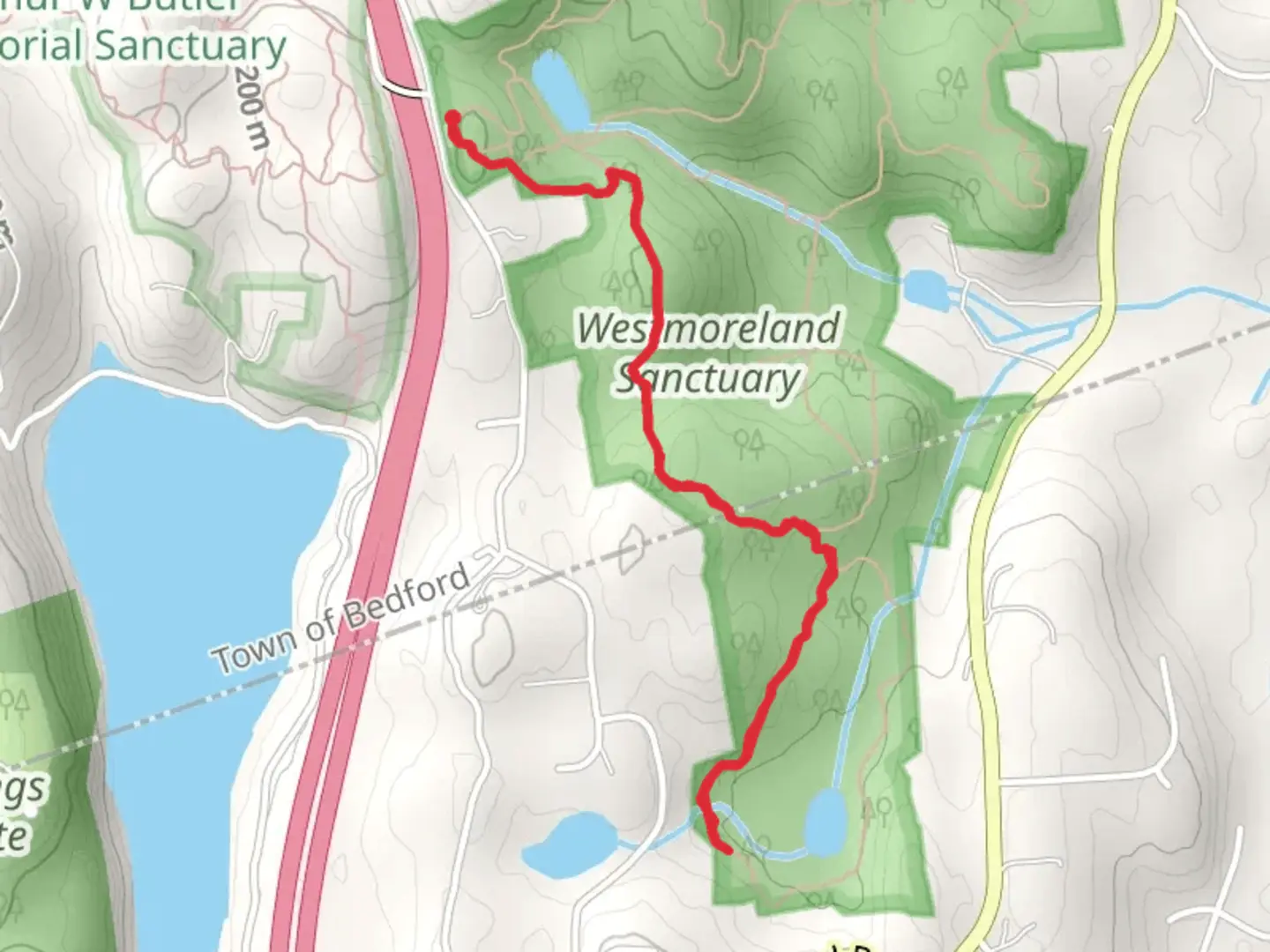 An image depicting the trail Catbird Trail and Cole Kettle Trail and its surrounding area.