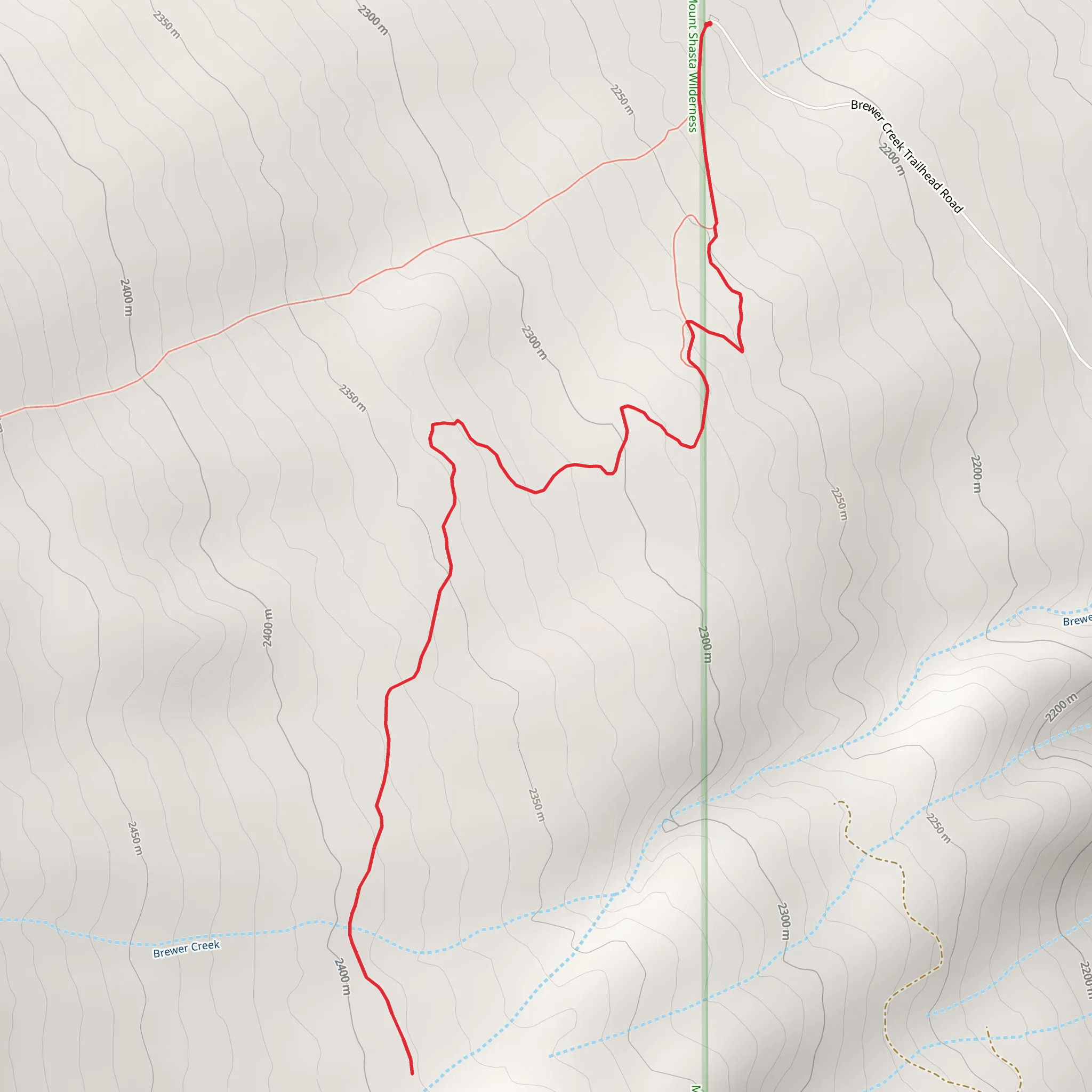 Brewer Creek Trail mobile static map